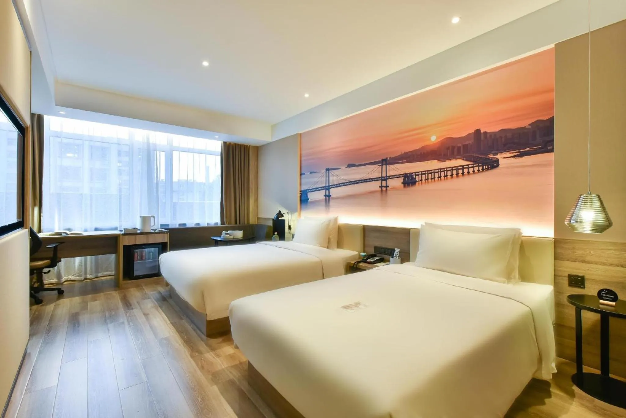 Photo of the whole room, Bed in Atour Hotel Dalian Lvshunkou