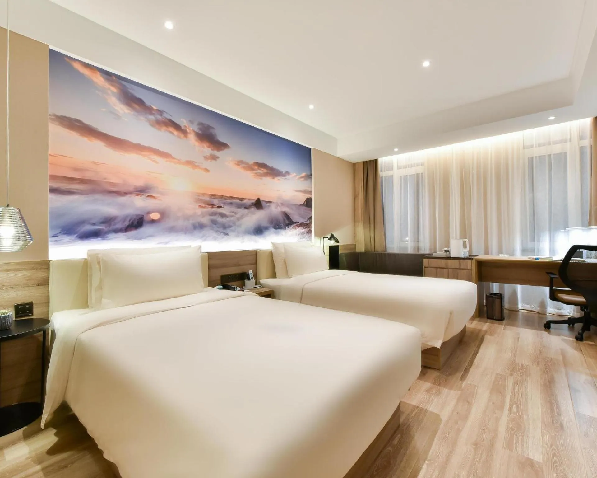 Photo of the whole room, Bed in Atour Hotel Dalian Lvshunkou