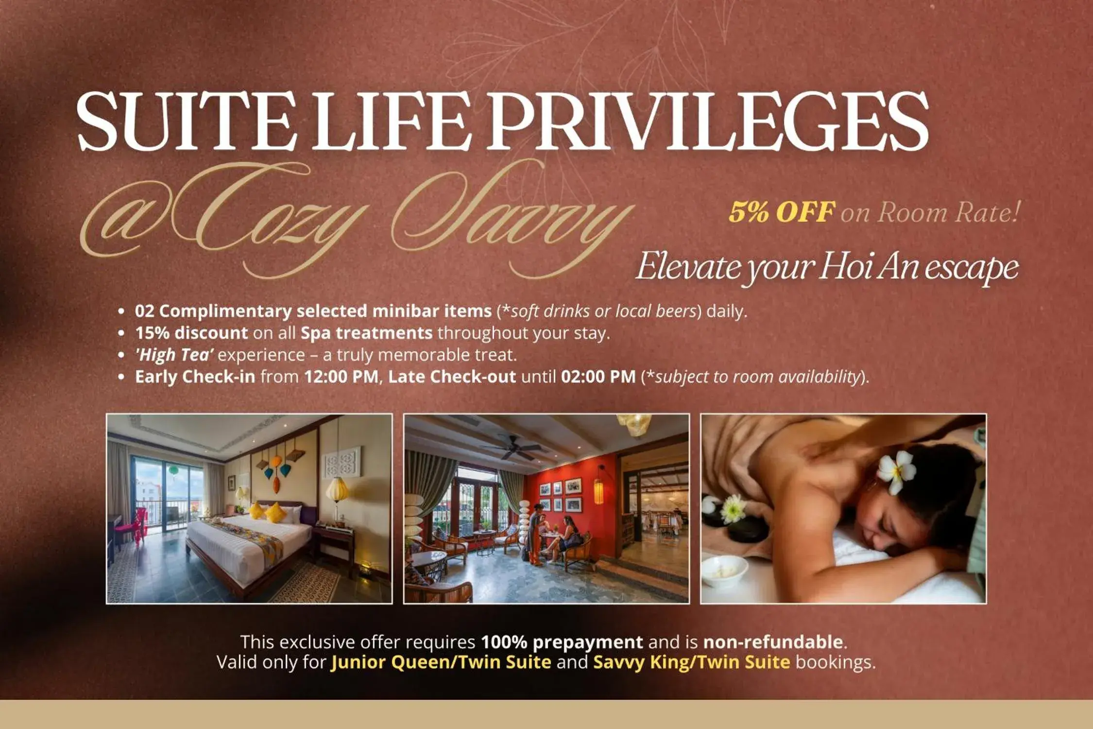 Junior Queen/Twin Suite, Bathtub, Balcony with Tranquil Meadow View in Cozy Savvy Hoi An - The Quintessence of Exquisite Retreat Junior Queen/Twin Suite, Bathtub, Balcony with Tranquil Meadow View in Cozy Savvy Hoi An - The Quintessence of Exquisite Retreat