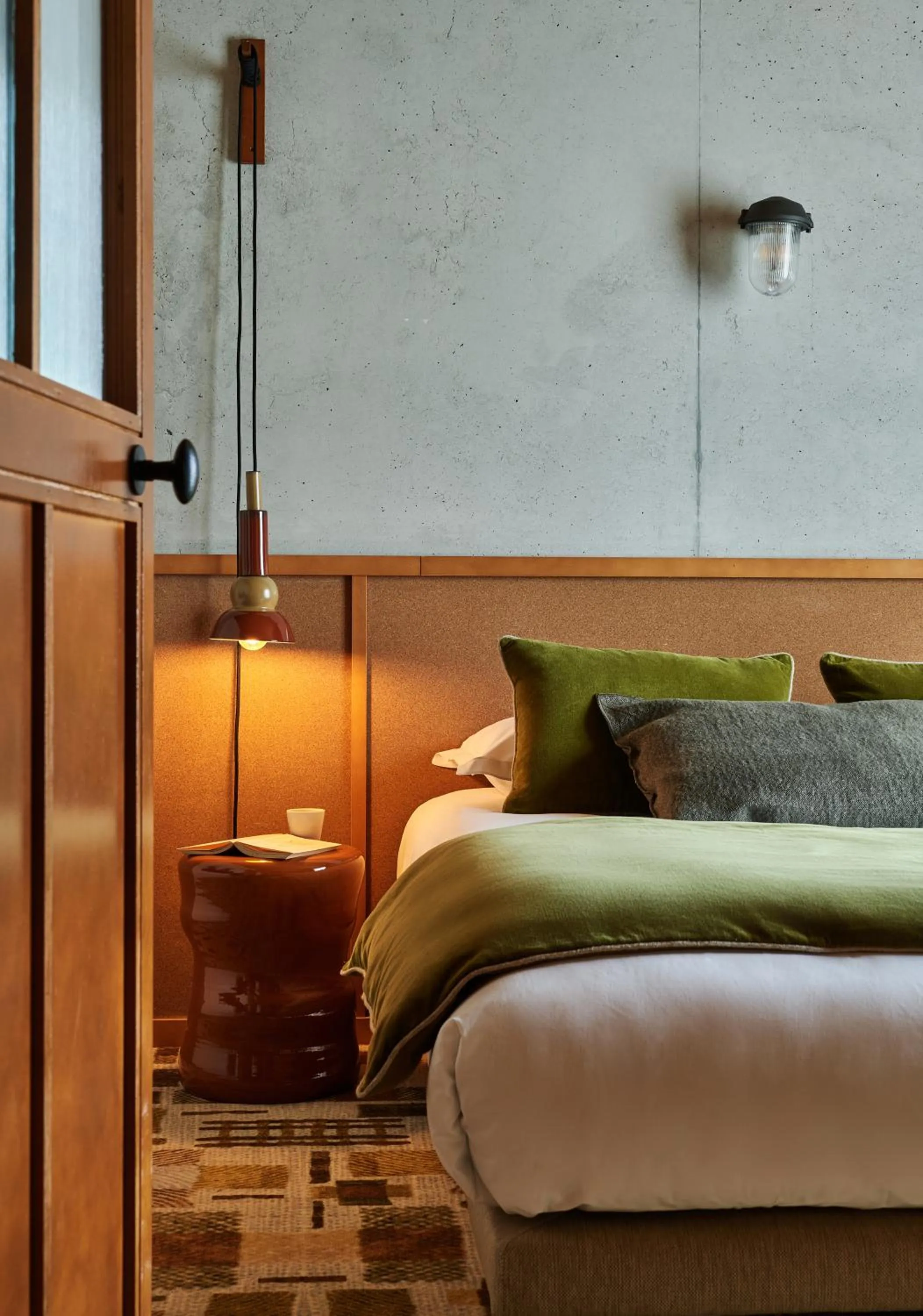 Decorative detail, Bed in Hôtel Oré, Saint-Malo
