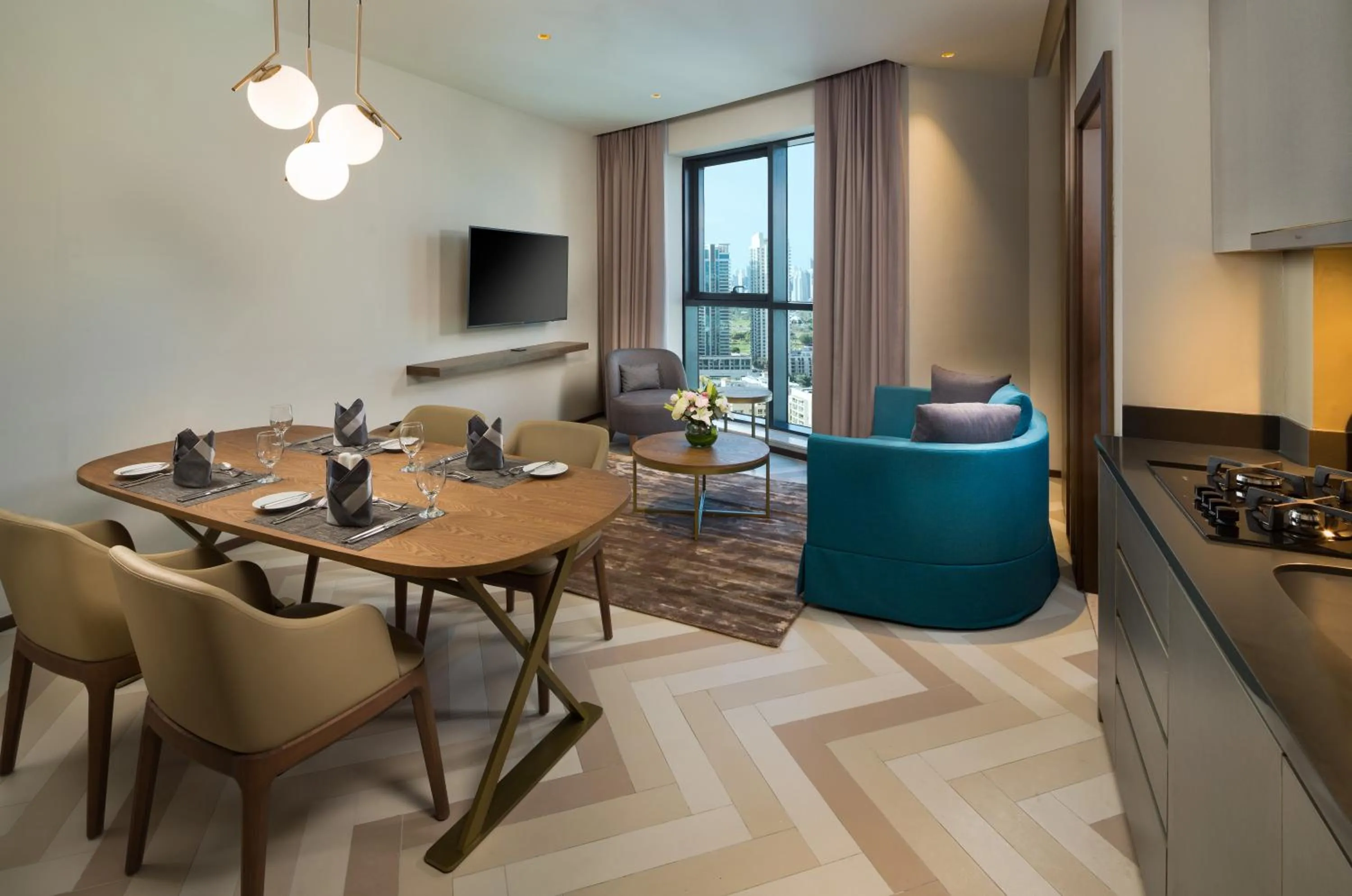 Seating area in Millennium Place Barsha Heights Hotel Apartments