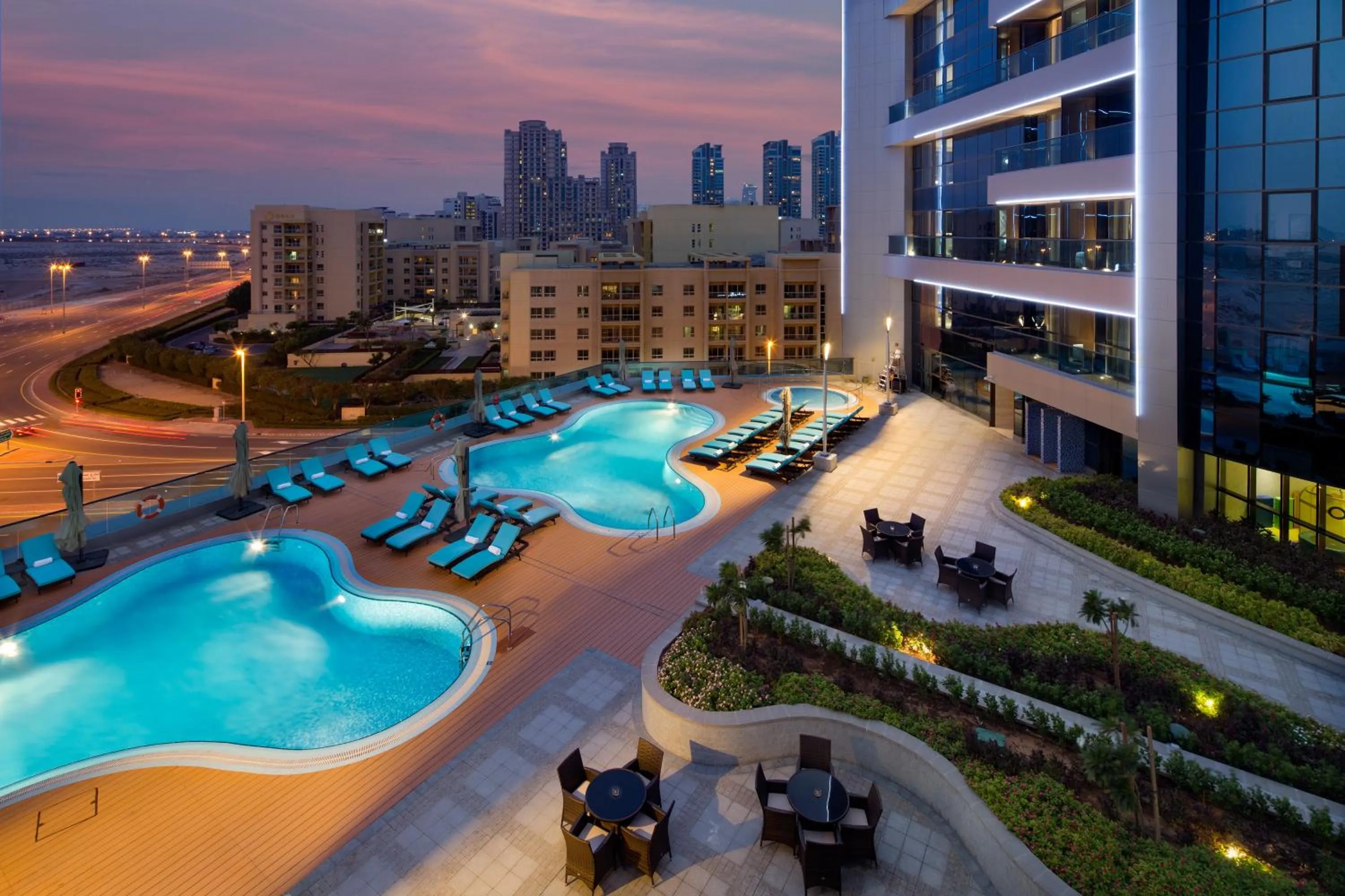 Pool view in Millennium Place Barsha Heights Hotel Apartments
