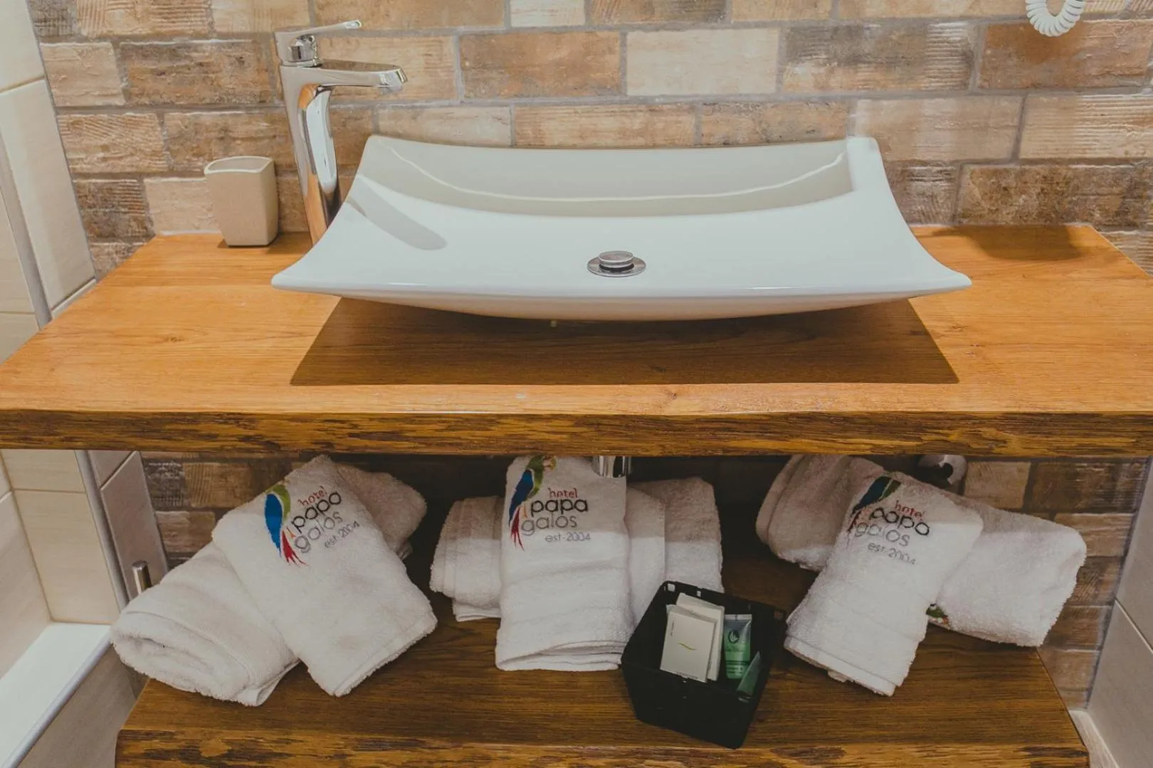 Bathroom in Hotel Papagalos