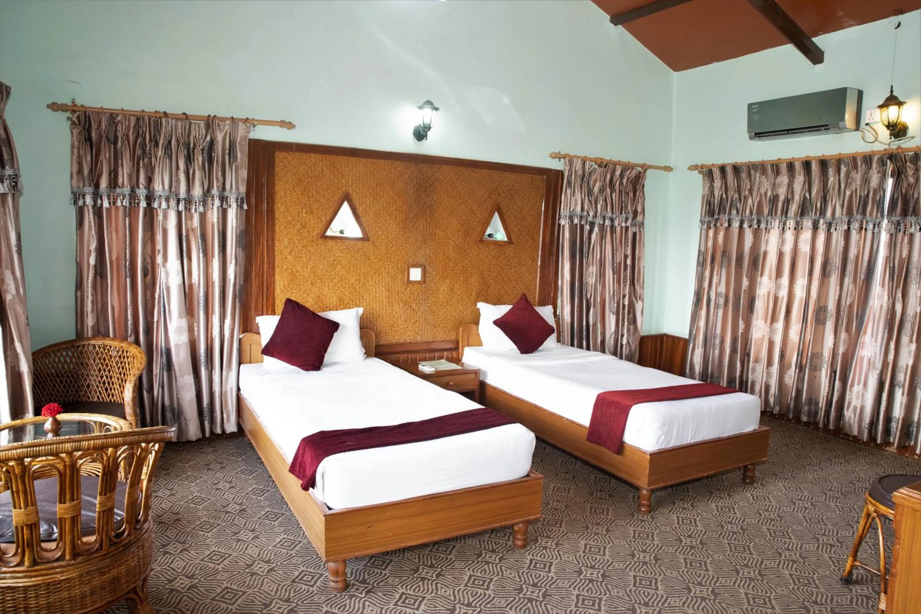 Bed in Himalayan Deurali Resort