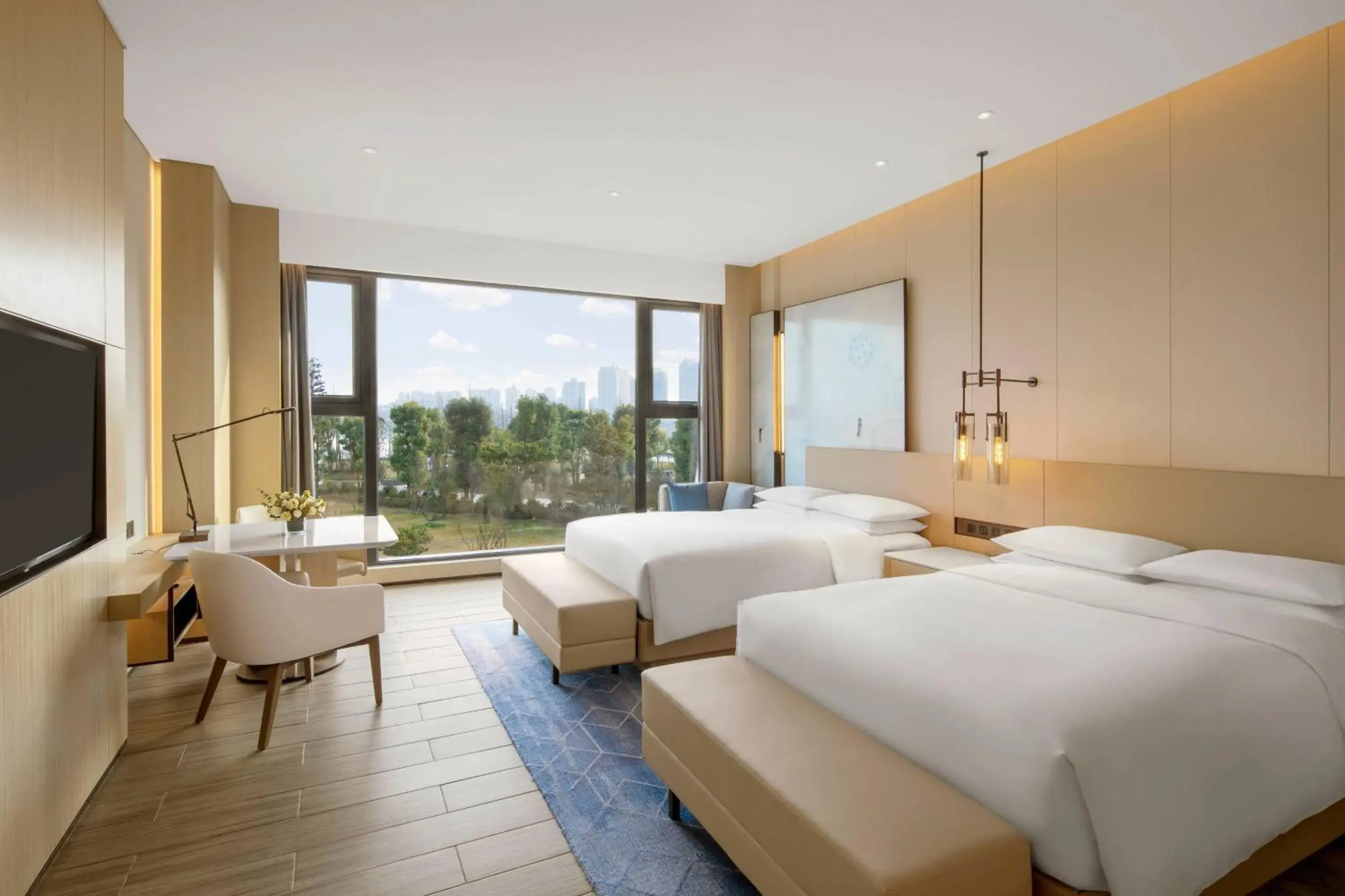 Deluxe Twin Garden View, Deluxe Guest room, 2 Double - single occupancy in Suining Marriott Hotel Deluxe Twin Garden View, Deluxe Guest room, 2 Double - single occupancy in Suining Marriott Hotel