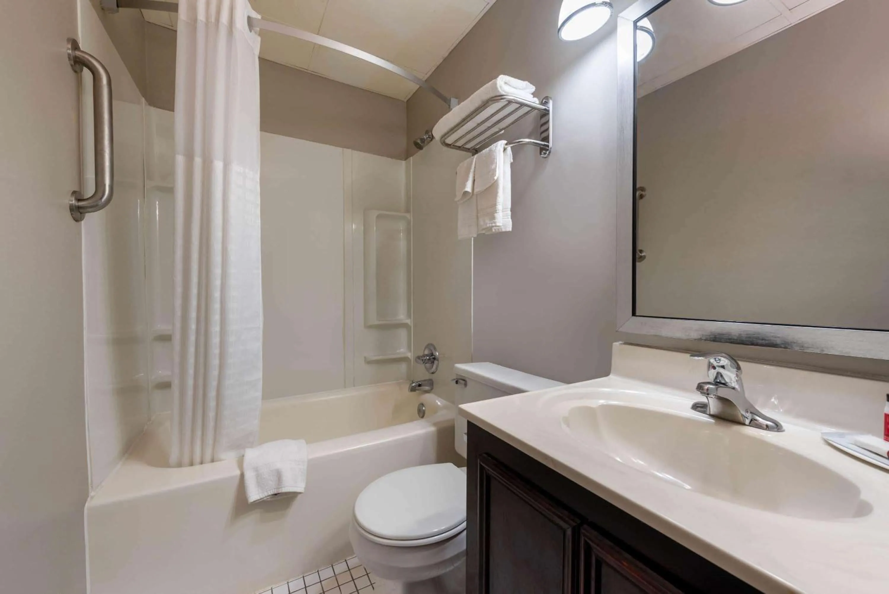 Bathroom in Super 8 by Wyndham Cleveland