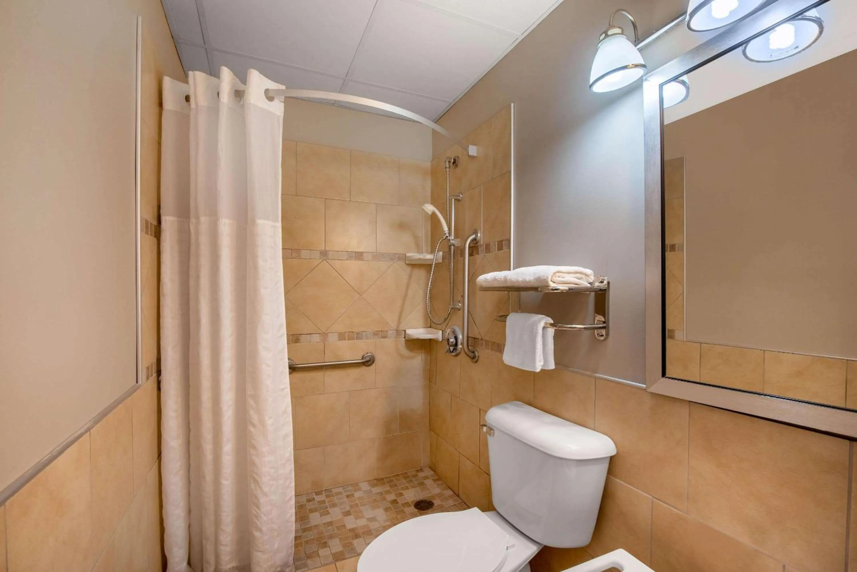 Bathroom in Super 8 by Wyndham Cleveland