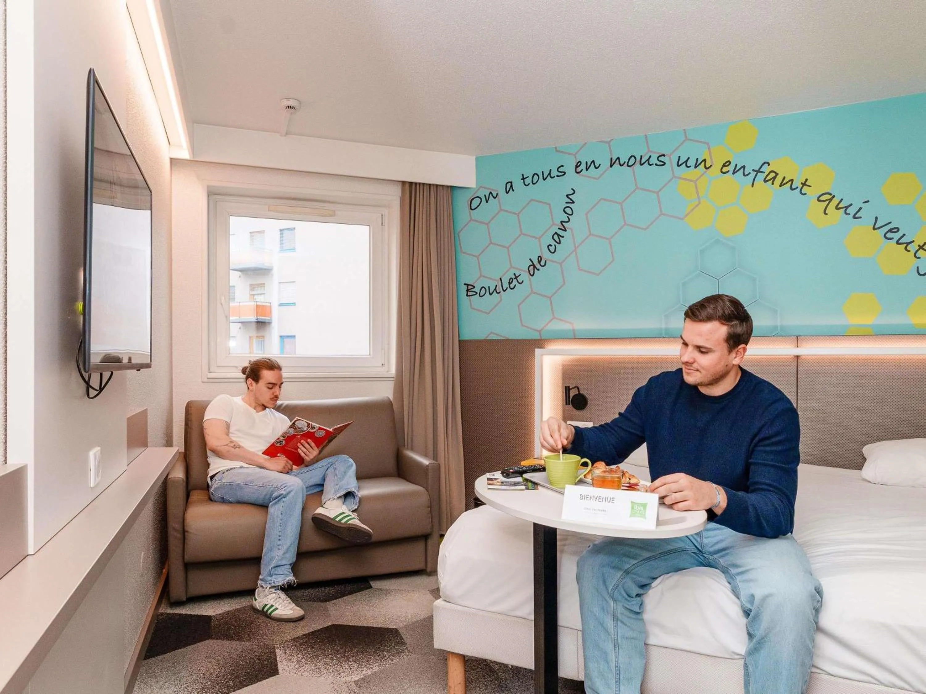 Bedroom in ibis Styles Strasbourg Stade de la Meinau