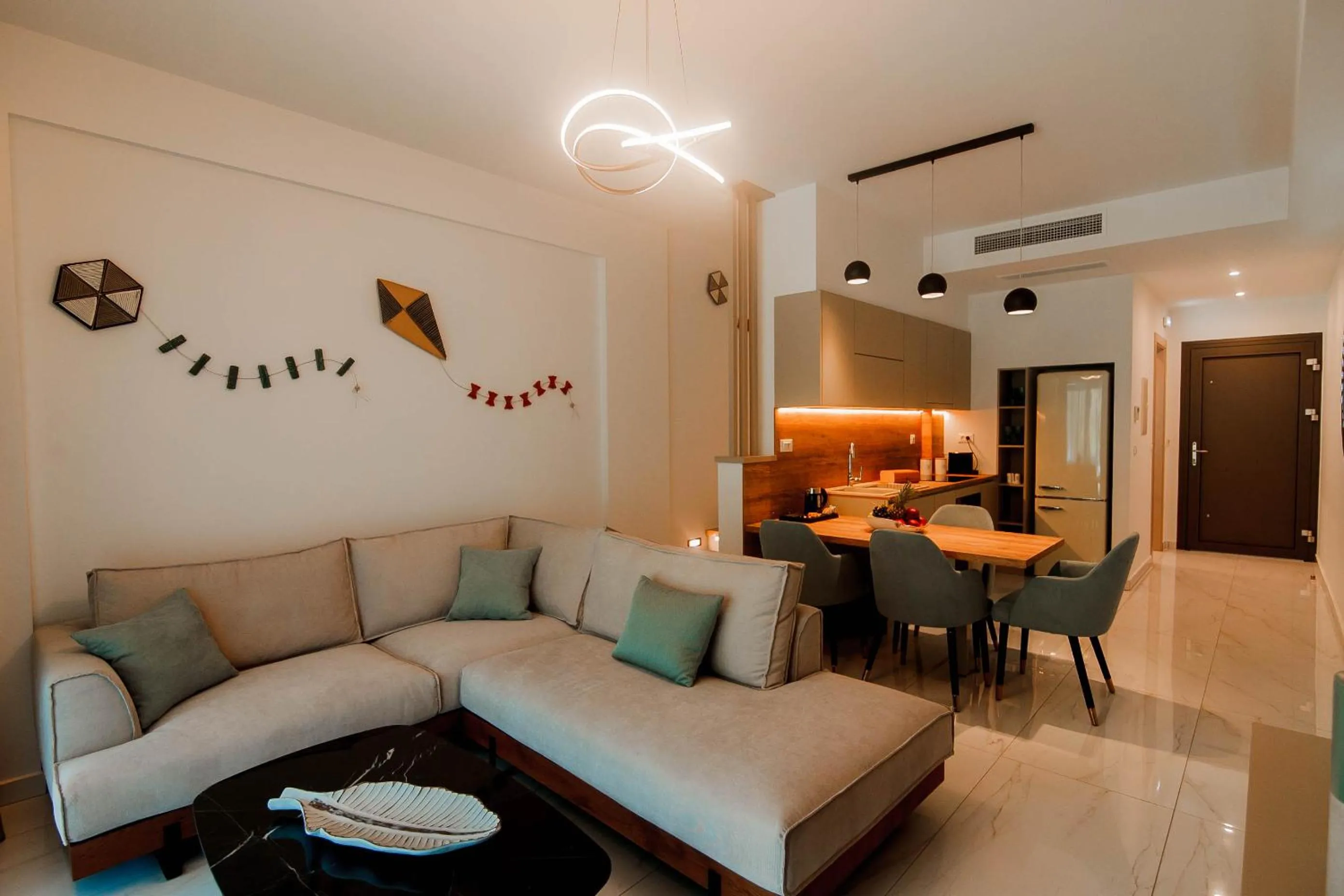 Seating area in Elite Luxury Villas