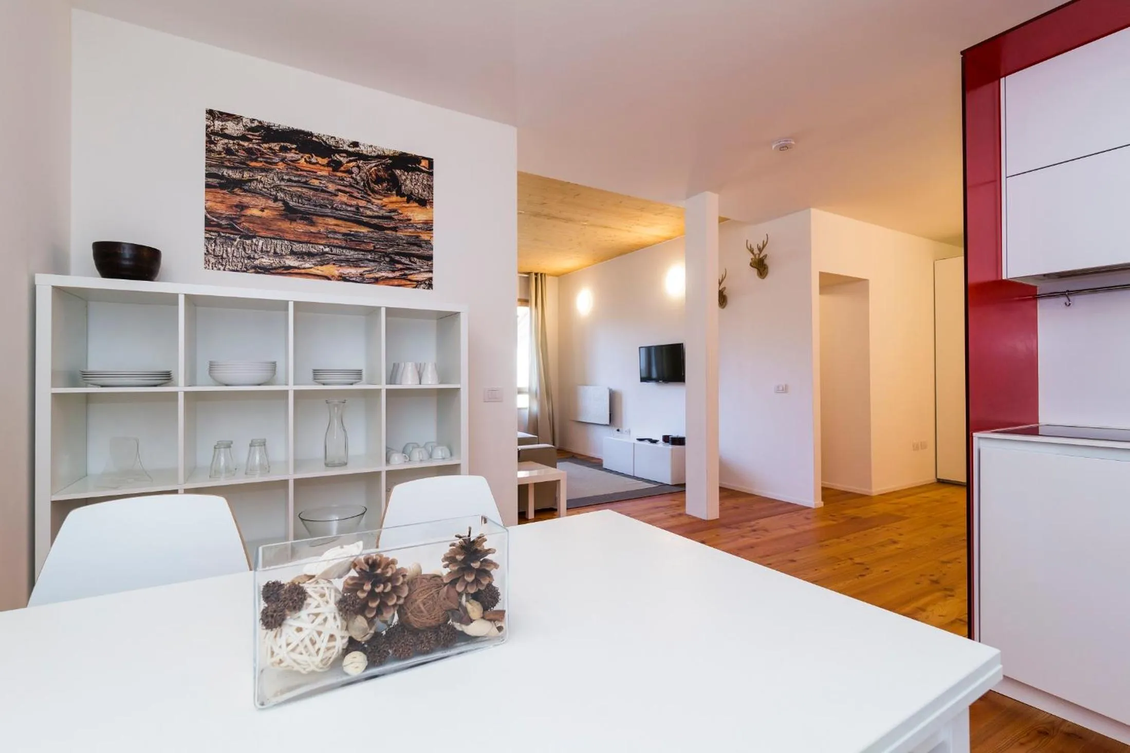 Kitchen or kitchenette, Bed in Quercus Appartements contactless check-in