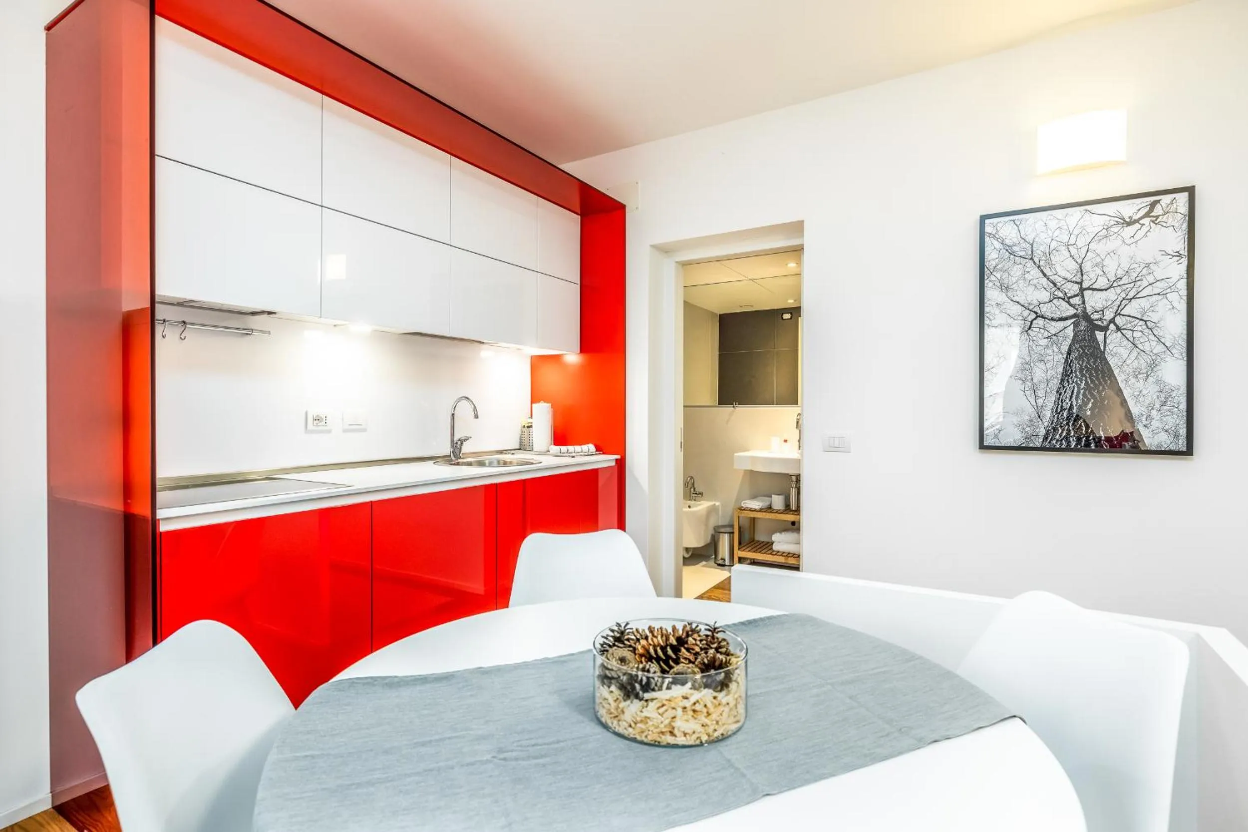 Kitchen or kitchenette in Quercus Appartements contactless check-in