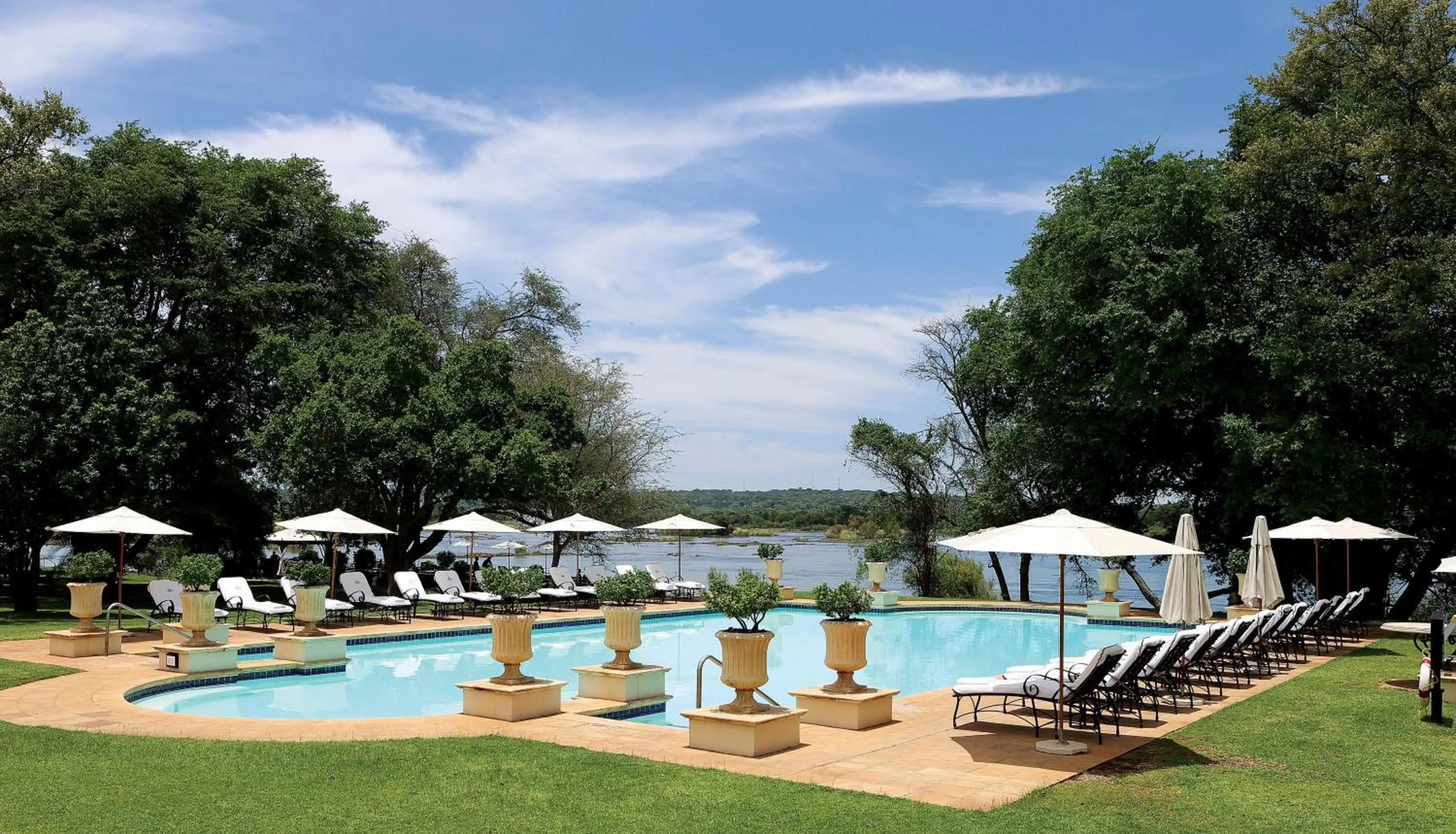 Swimming pool in Royal Livingstone Hotel by Anantara