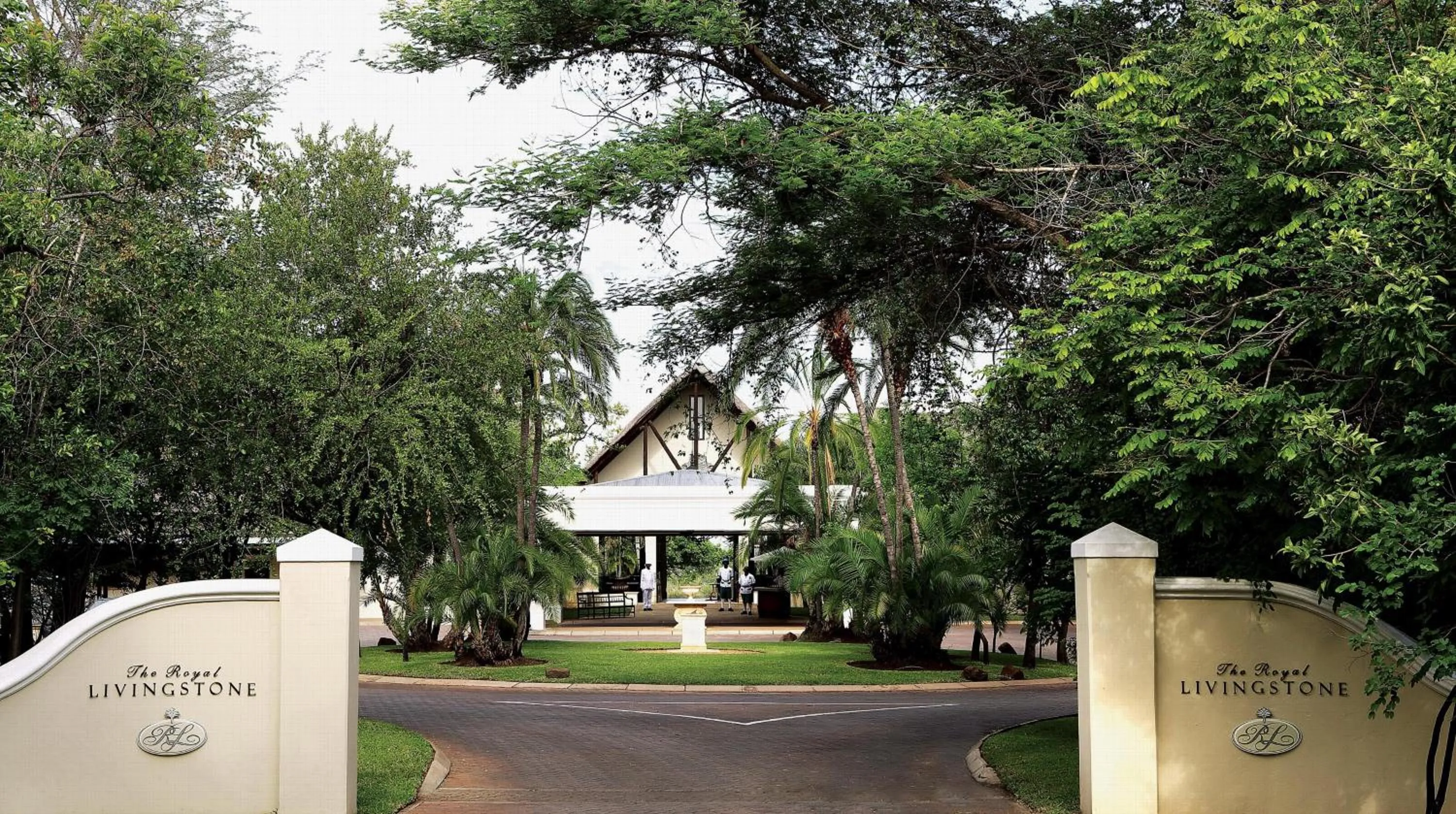 Facade/entrance in Royal Livingstone Hotel by Anantara