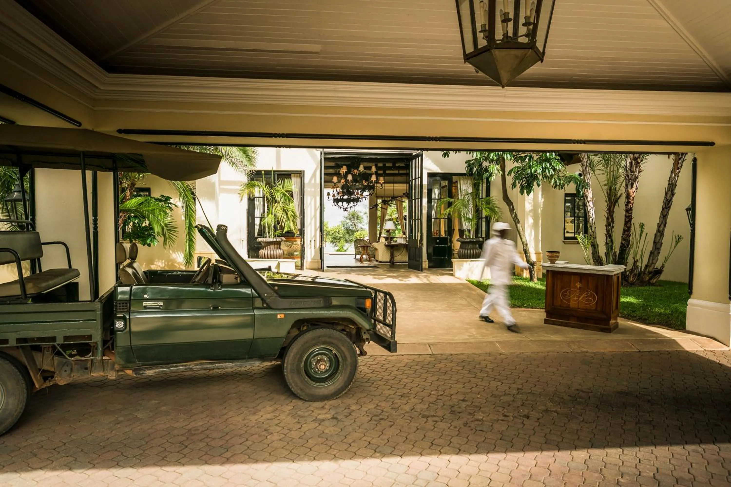 Facade/entrance in Royal Livingstone Hotel by Anantara