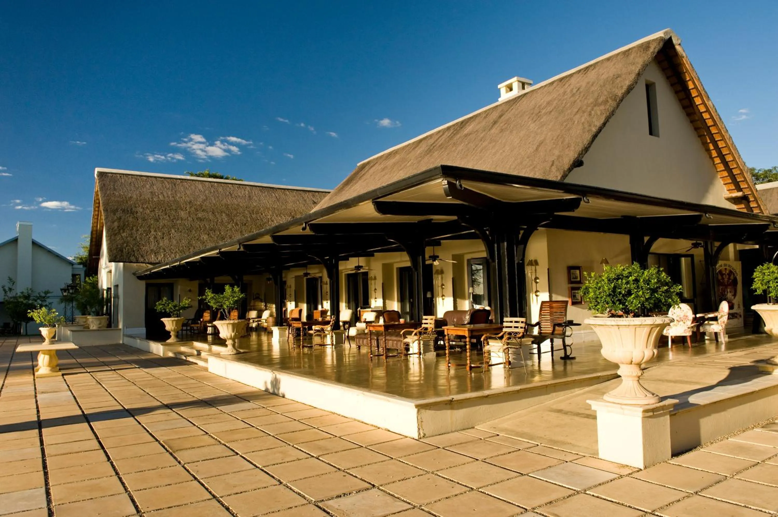 Patio in Royal Livingstone Hotel by Anantara