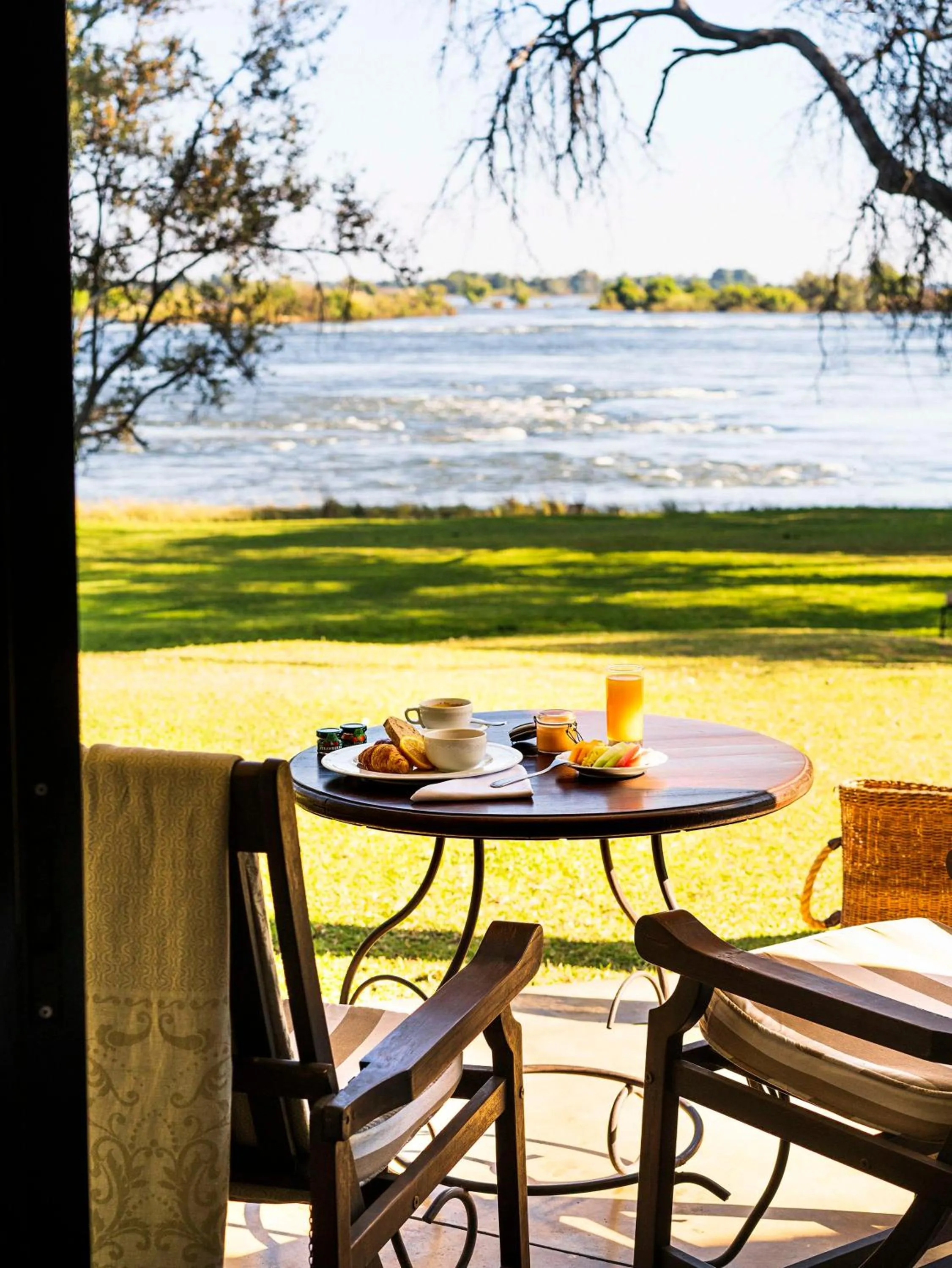 Dining area in Royal Livingstone Hotel by Anantara