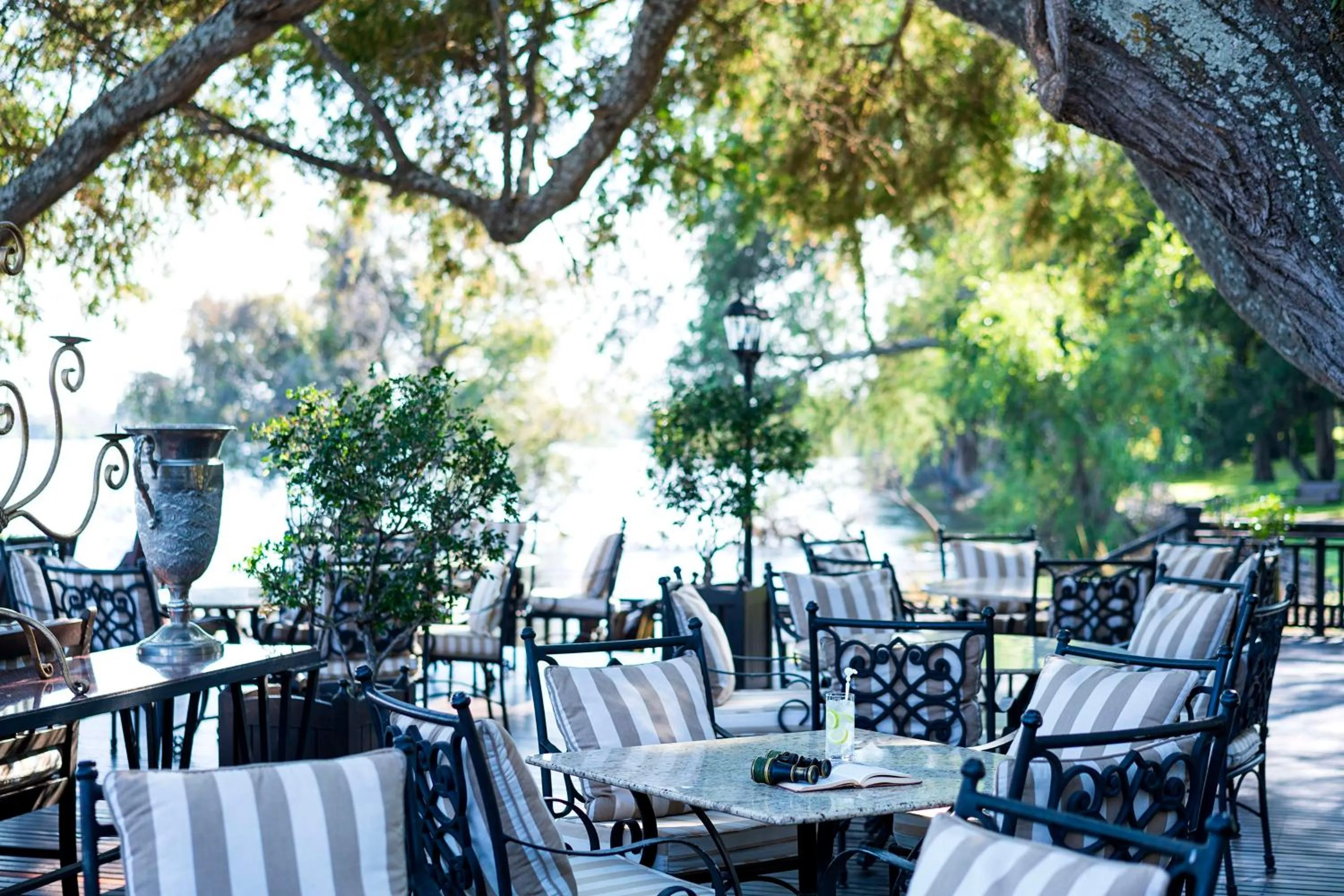 Dining area in Royal Livingstone Hotel by Anantara