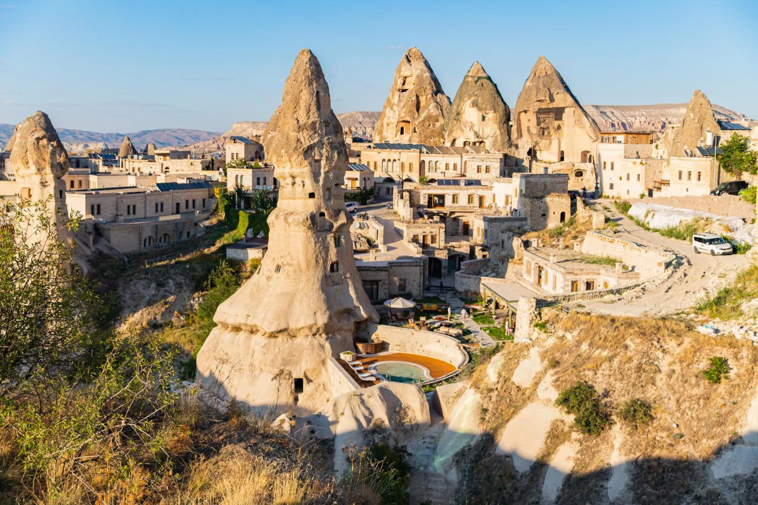 Bird's eye view in Aza Cave Cappadocia Adult Hotel