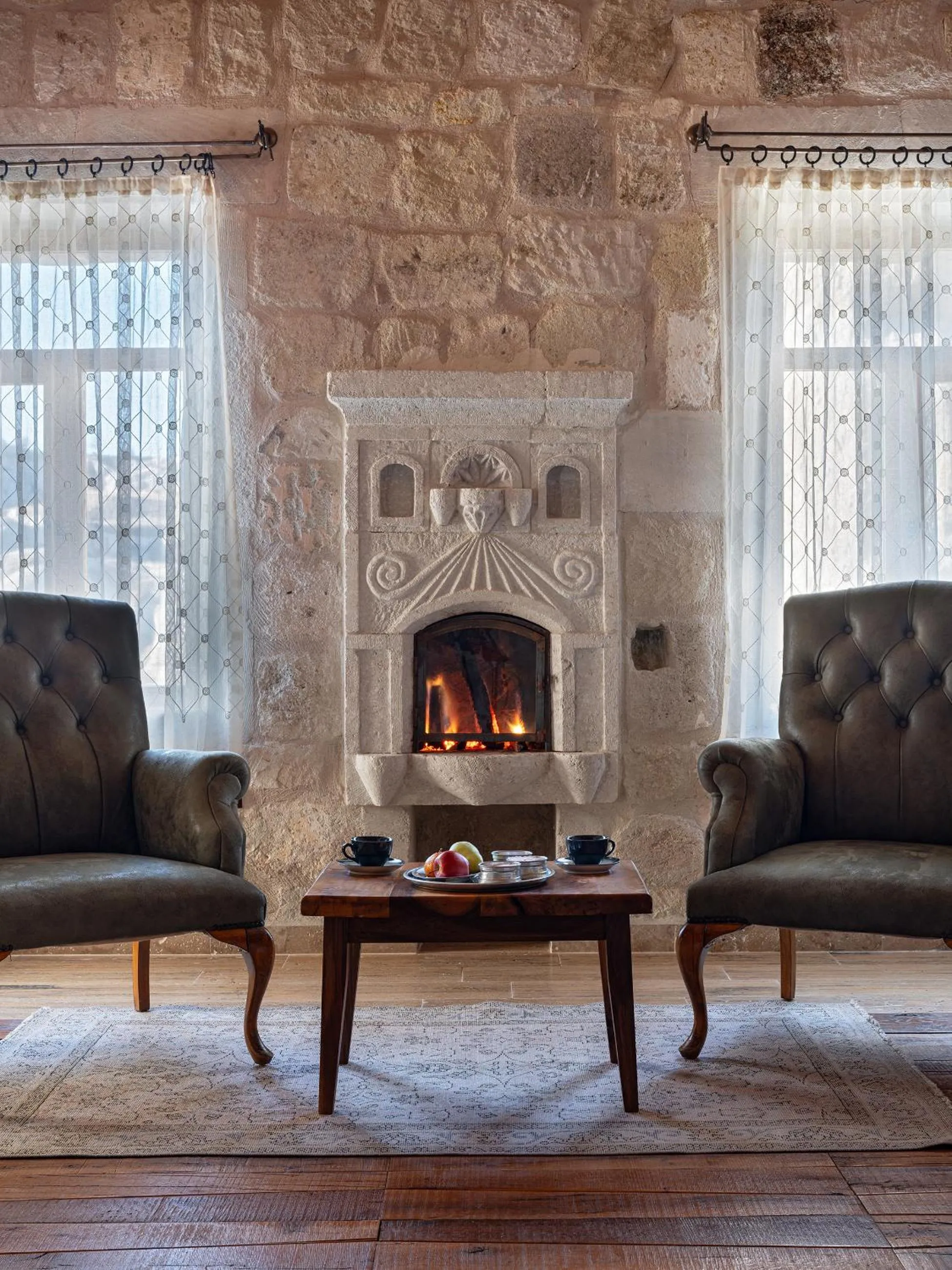 Seating area in Aza Cave Cappadocia Adult Hotel