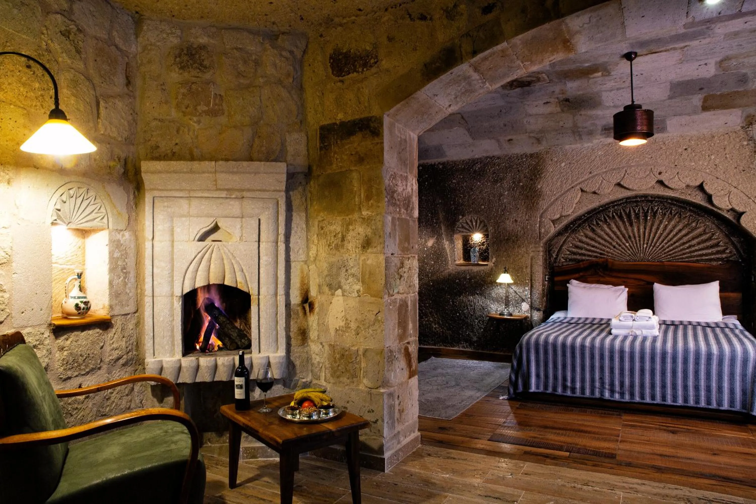 Bed in Aza Cave Cappadocia Adult Hotel