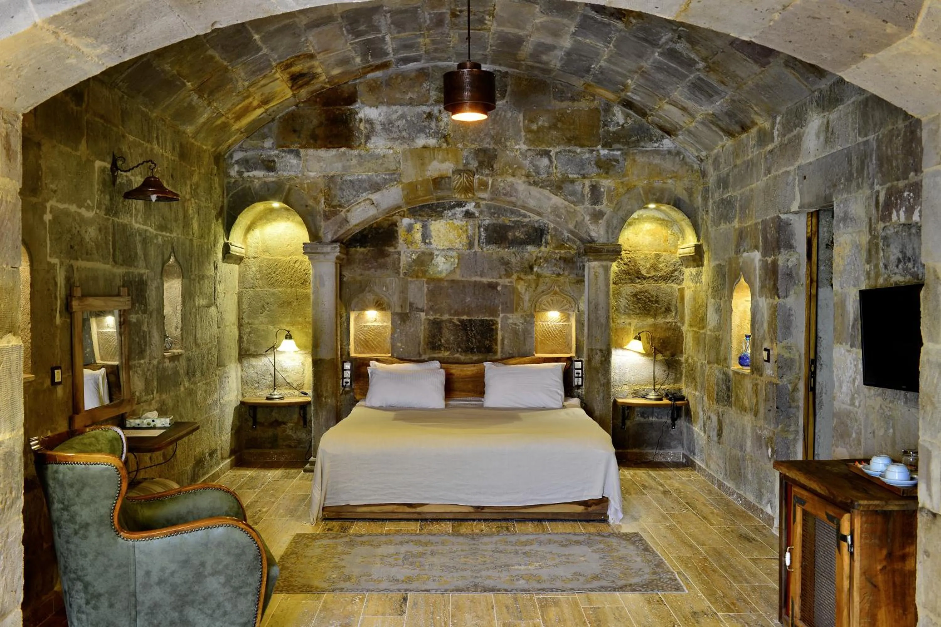 Bed in Aza Cave Cappadocia Adult Hotel