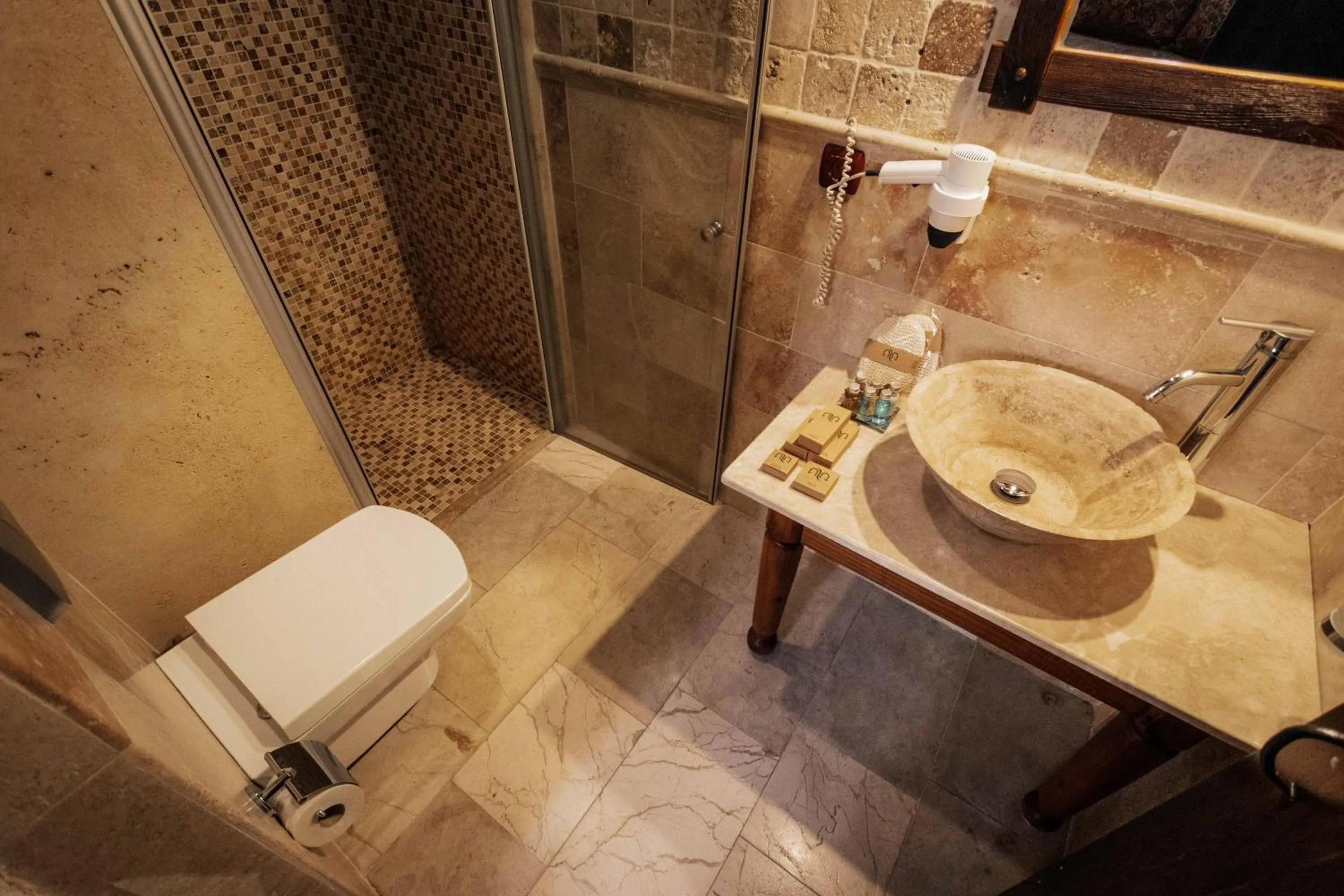 Shower in Aza Cave Cappadocia Adult Hotel