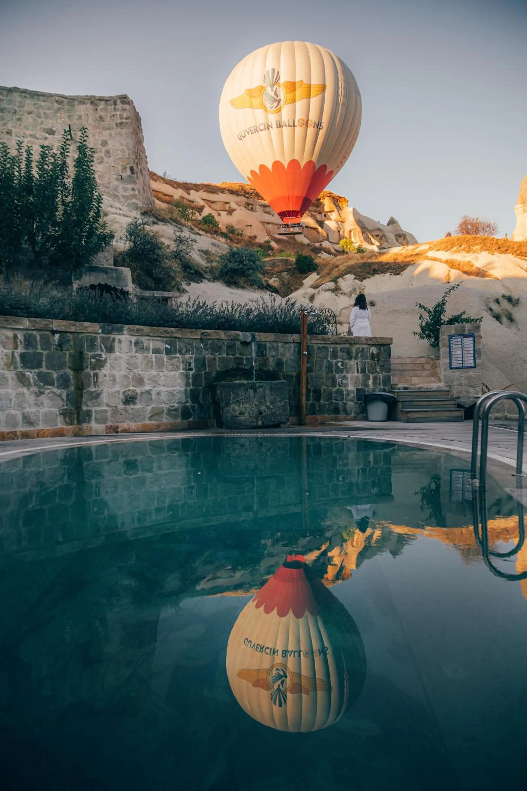 Pool view in Aza Cave Cappadocia Adult Hotel