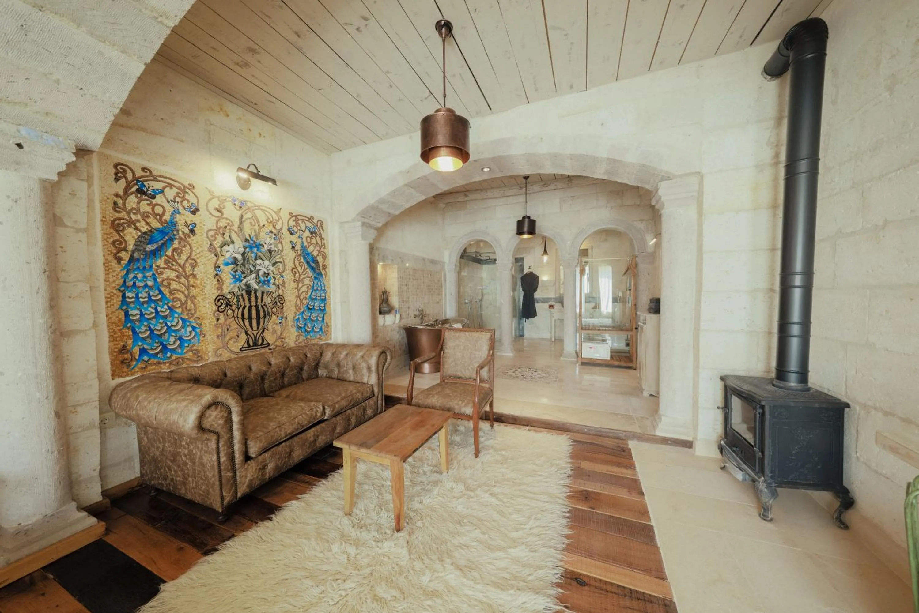 Seating area in Aza Cave Cappadocia Adult Hotel