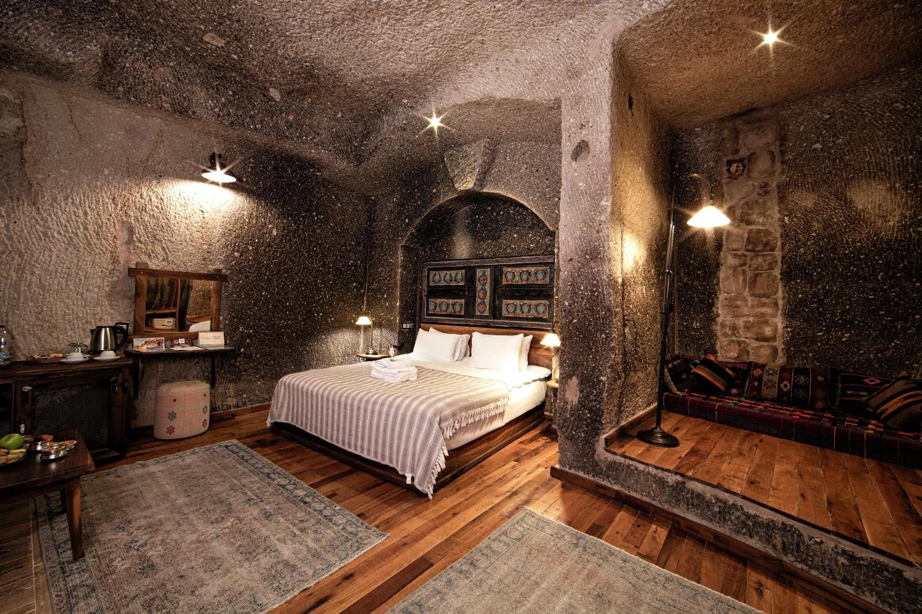 Bed in Aza Cave Cappadocia Adult Hotel