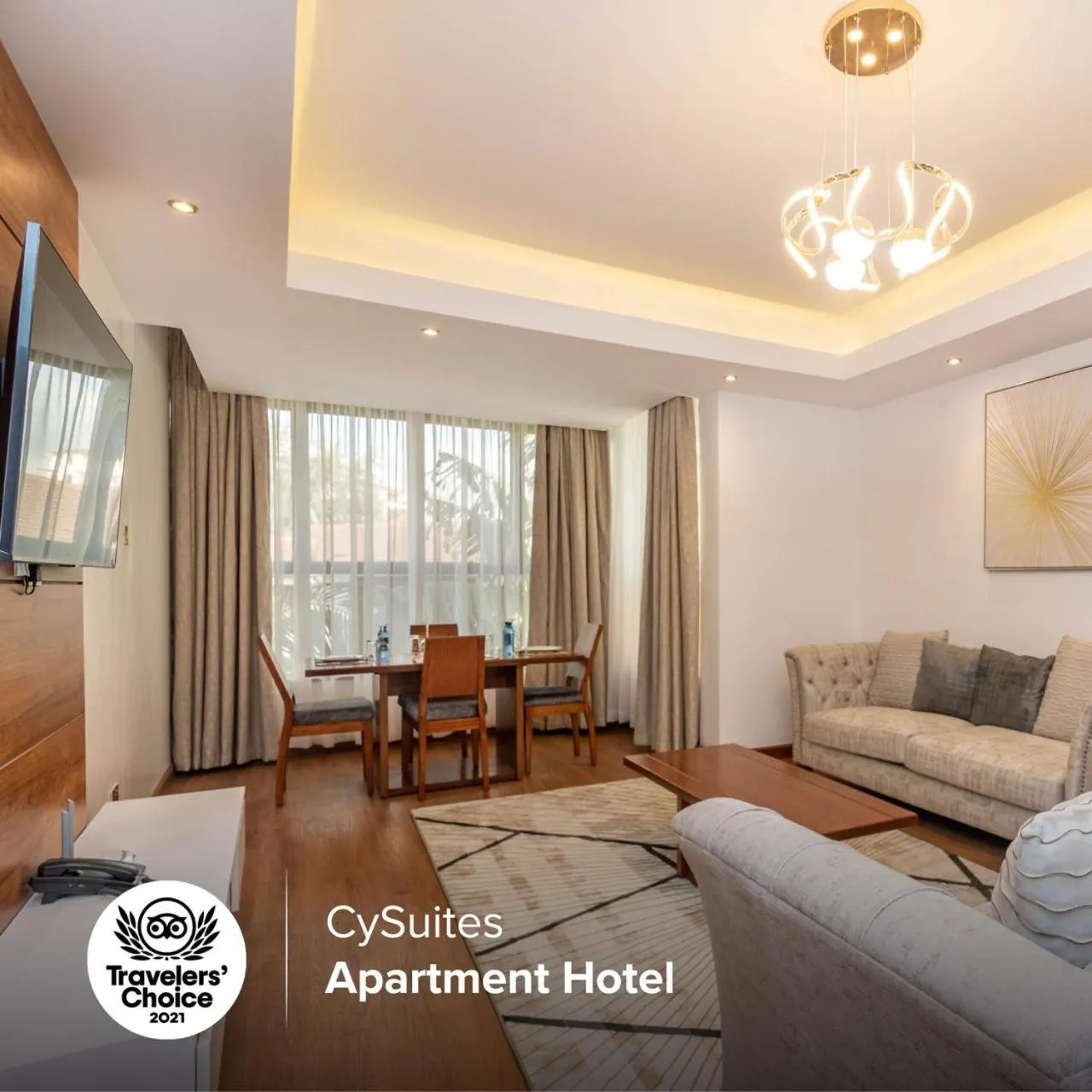 Living room in CySuites Apartment Hotel