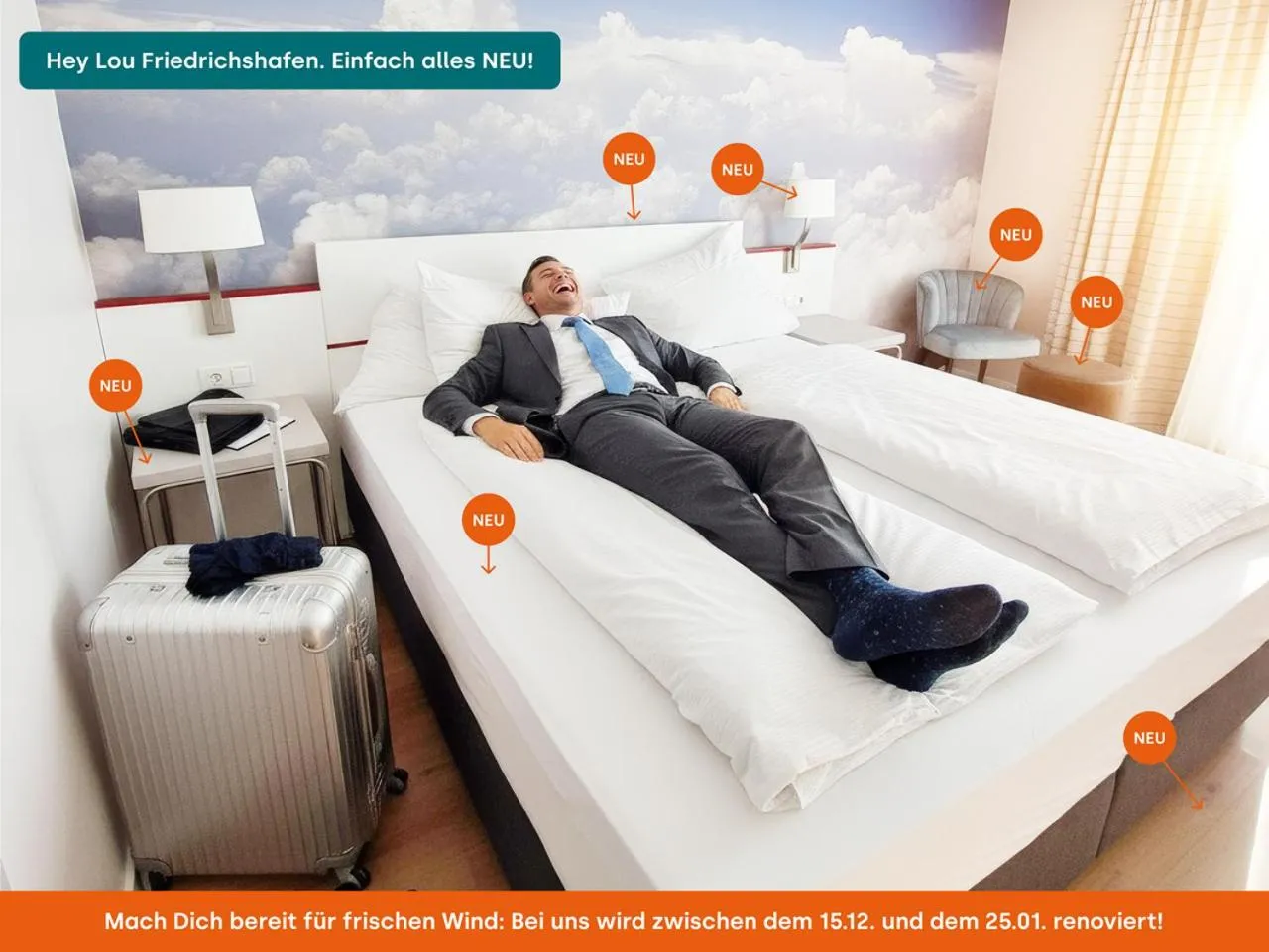 Bedroom, Bed in Hey Lou Hotel Friedrichshafen