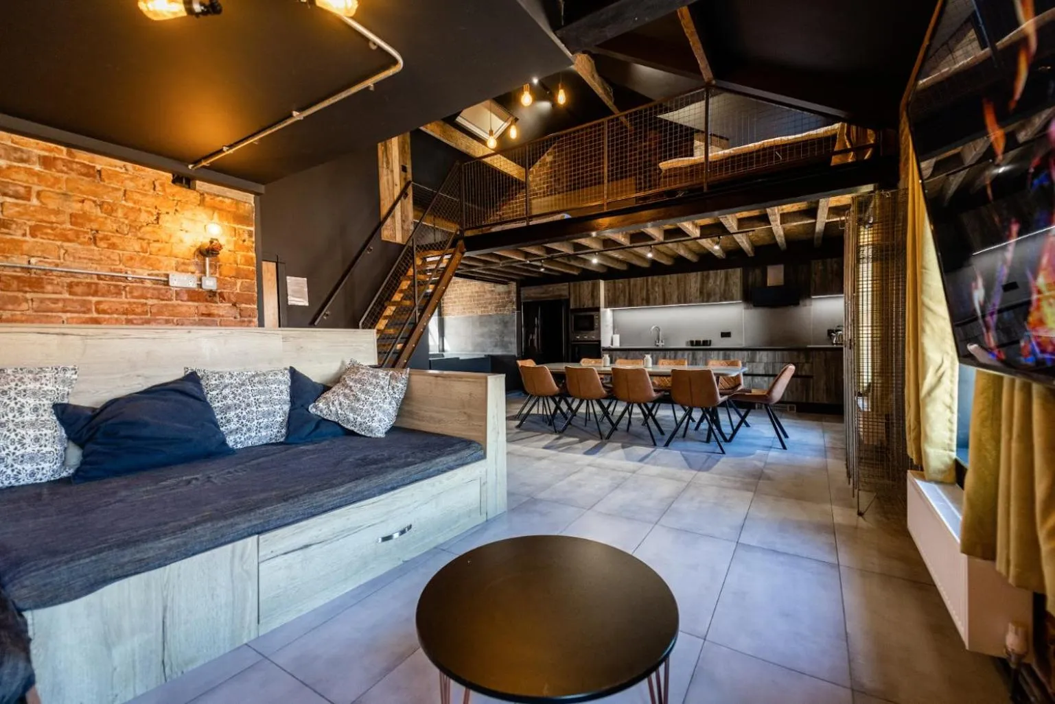Living room in The Loft Sasco Apartments