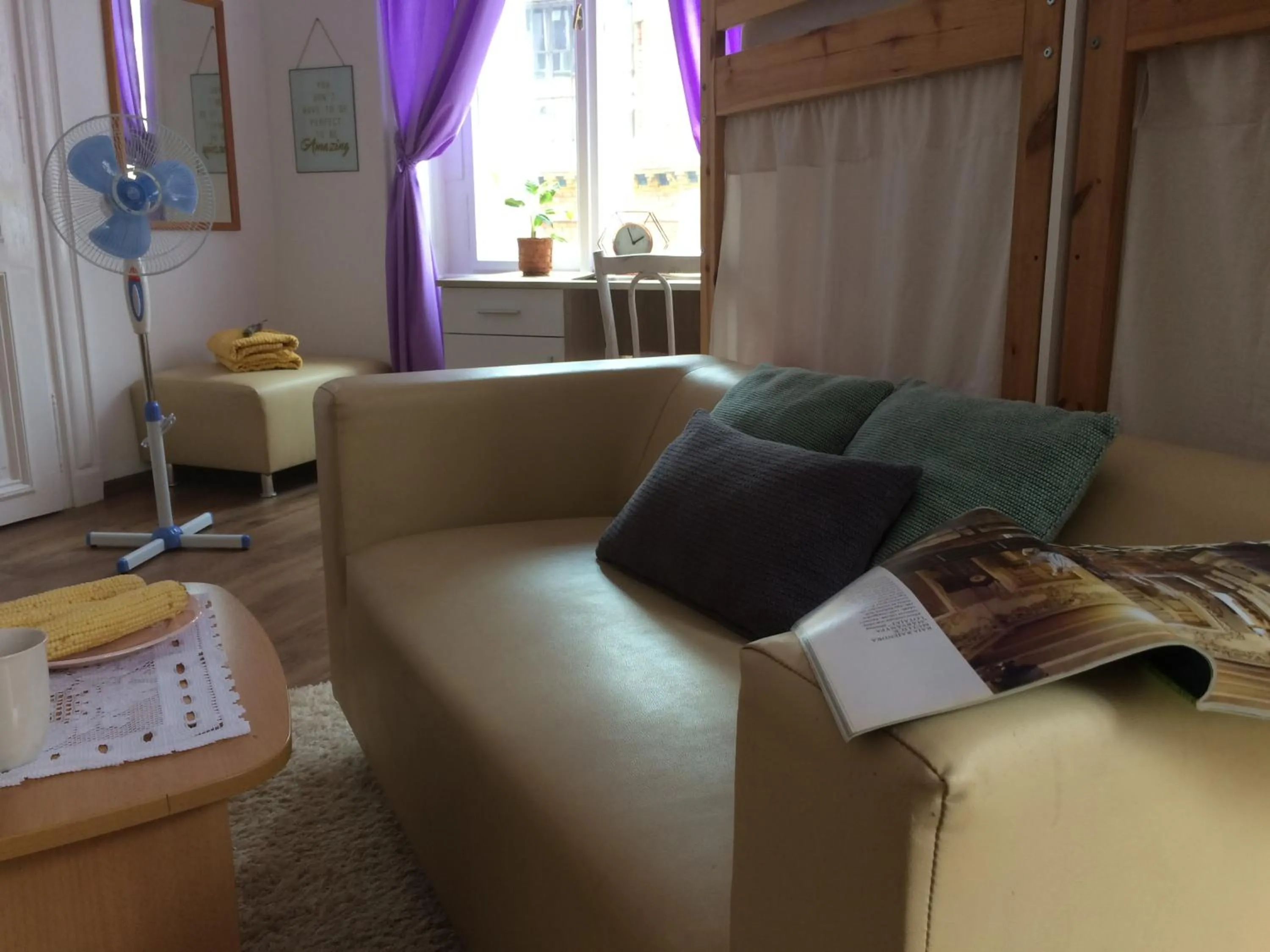Seating area in Zen Hostel by Central Market