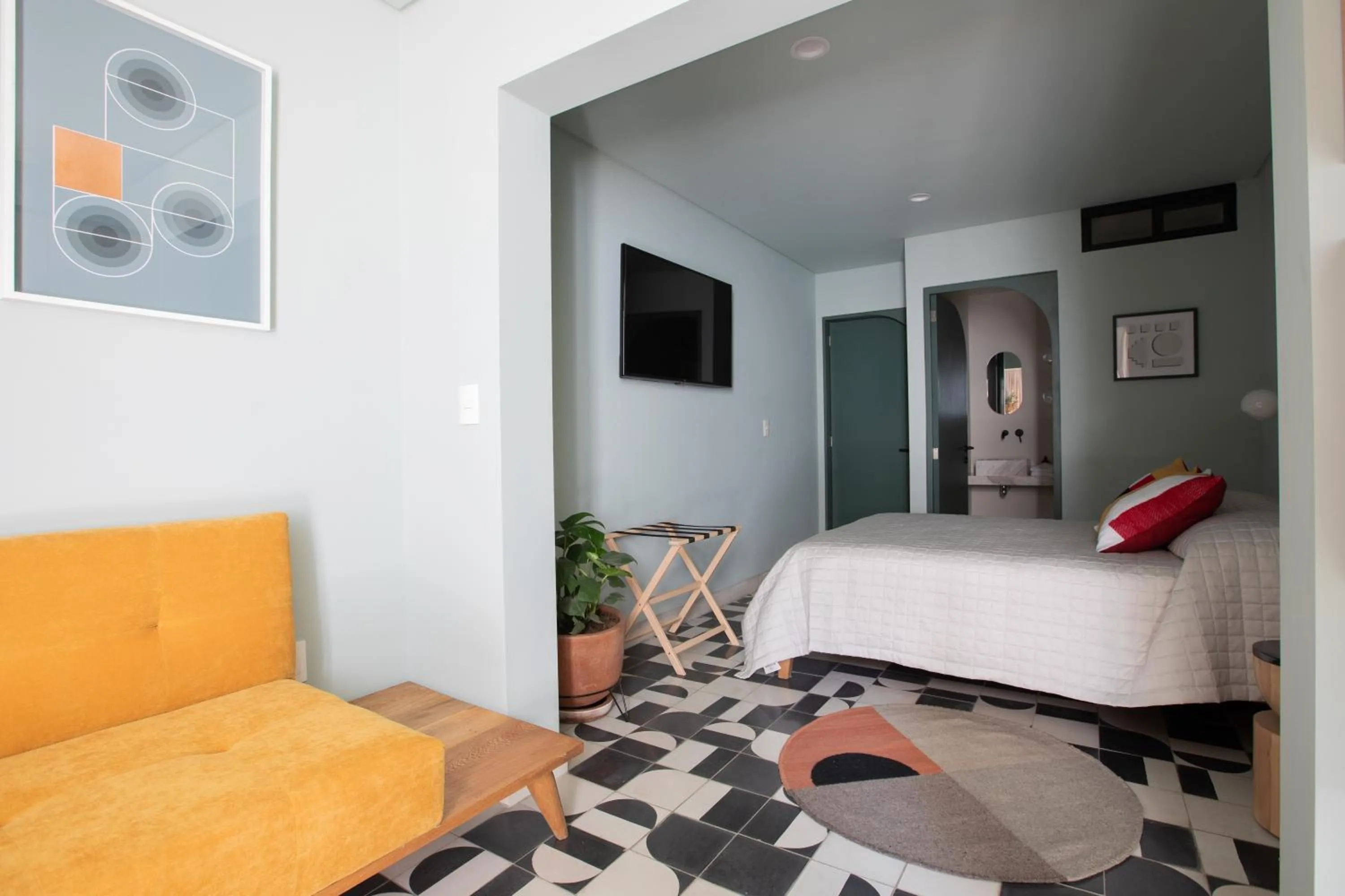 Bed in Casa Ixaya by Barrio México