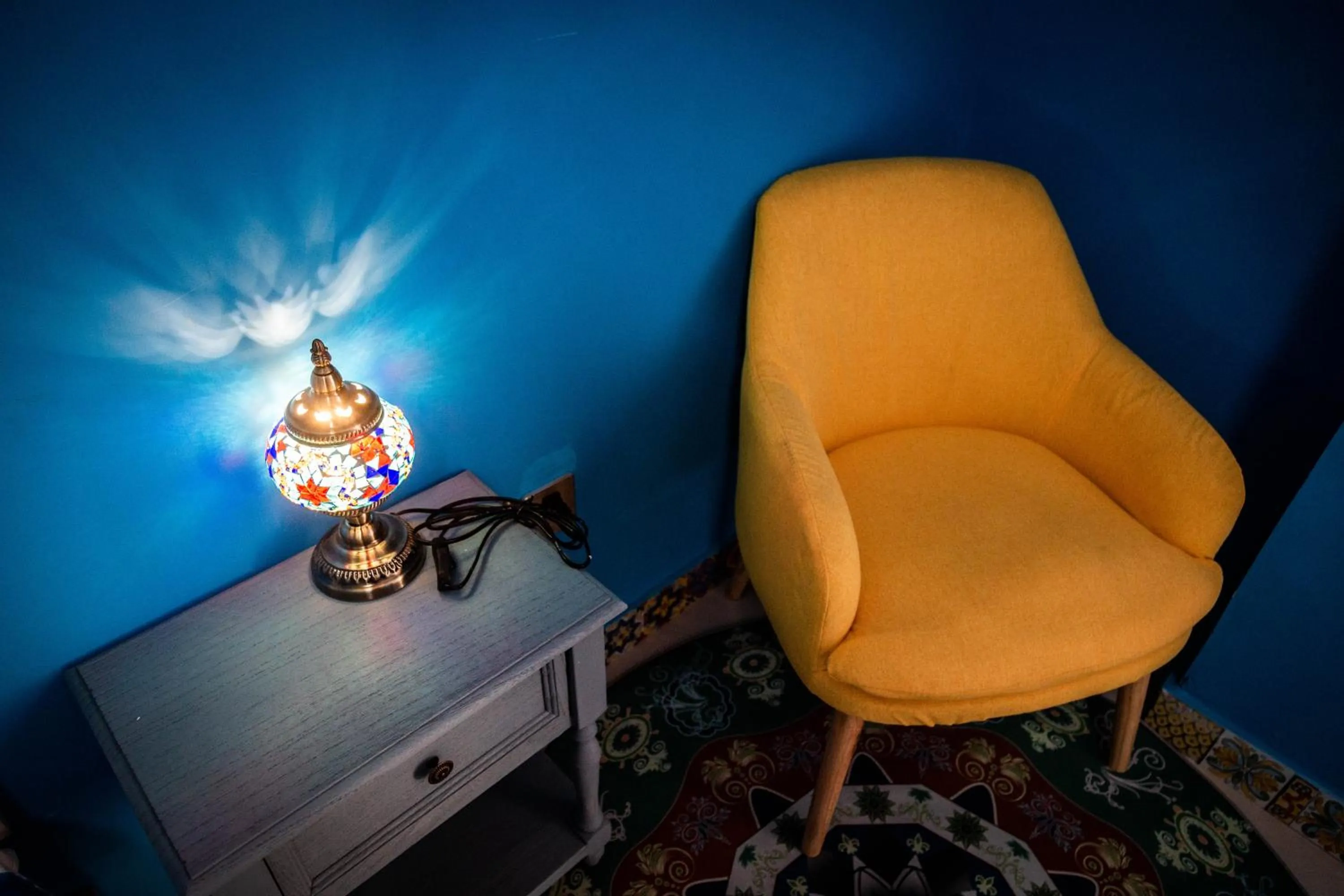 Seating area in New Dap Hostel (in Grape Town)