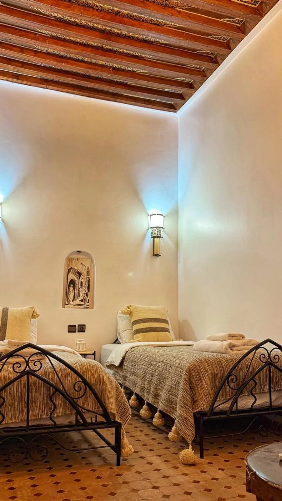 Bed in Riad Dada Mouss & Suites