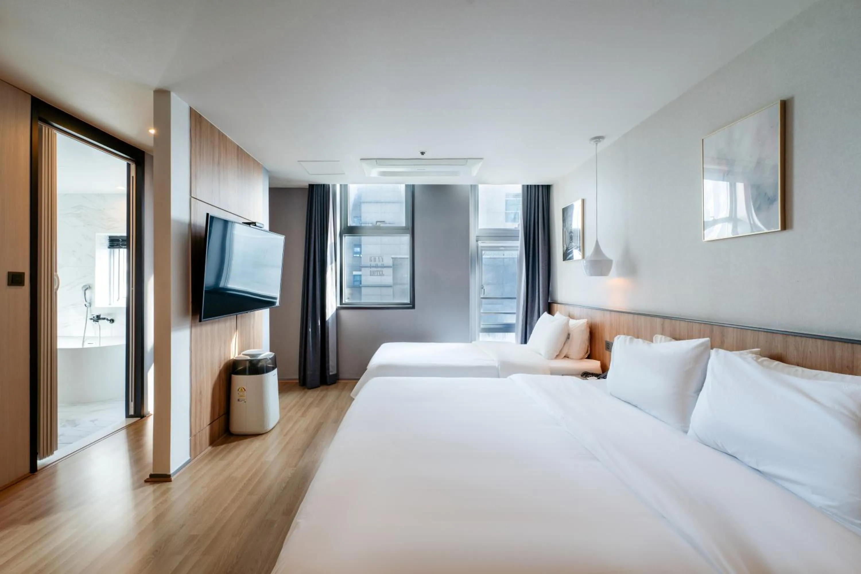 Bed in Gray 193 Hotel