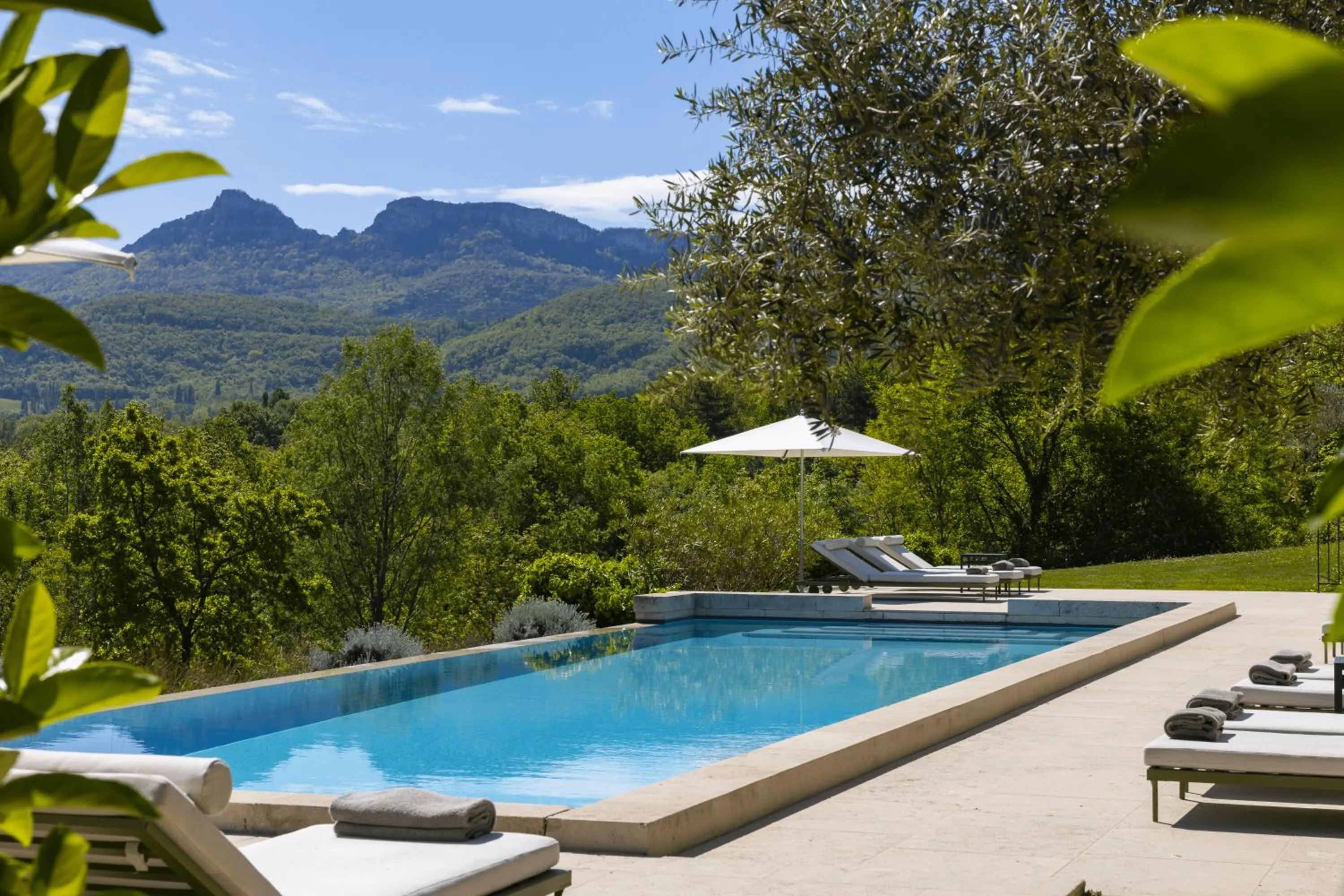 Pool view in Château Les Oliviers de Salettes