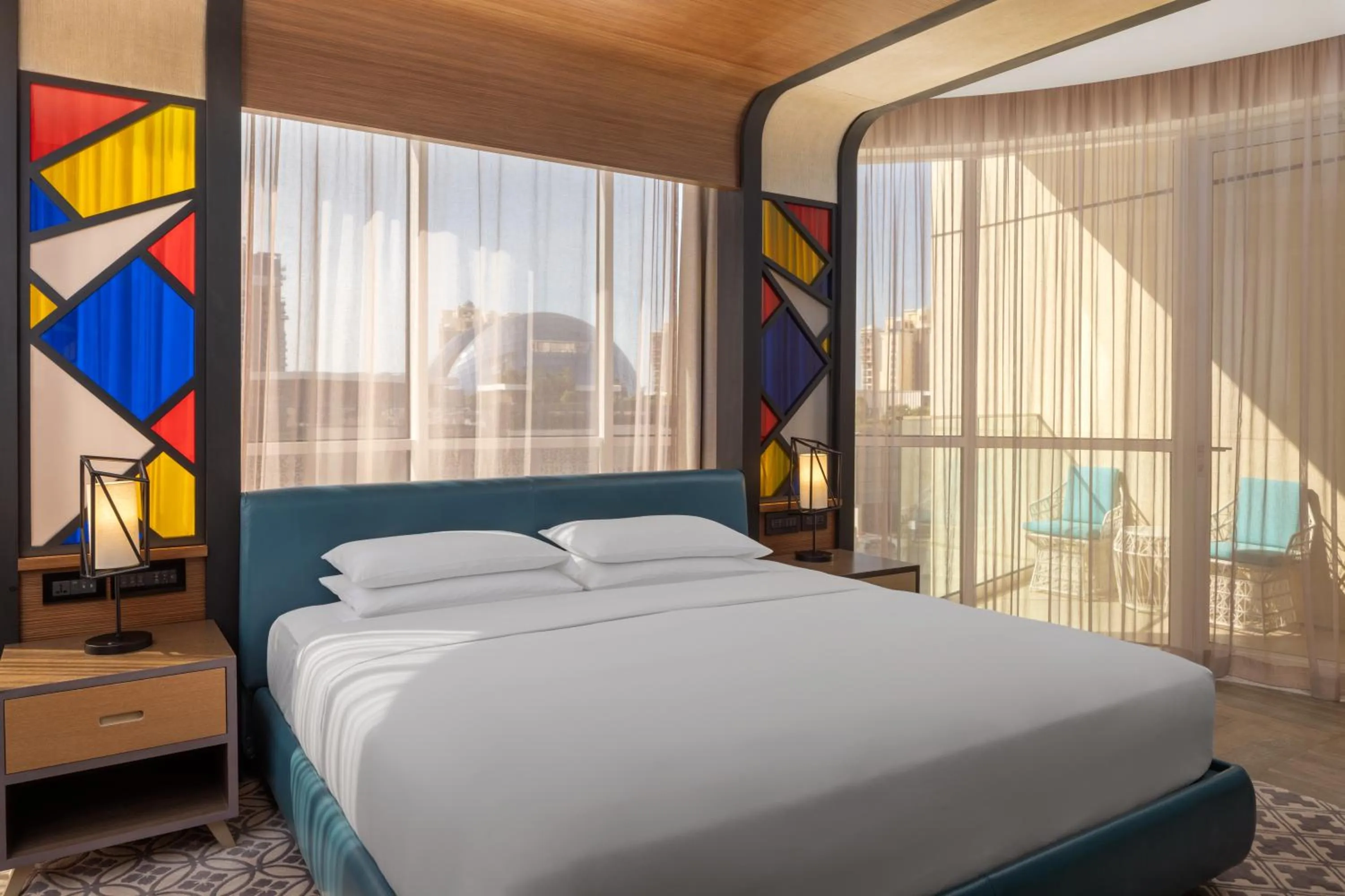 Bedroom, Bed in Andaz Dubai The Palm, By Hyatt