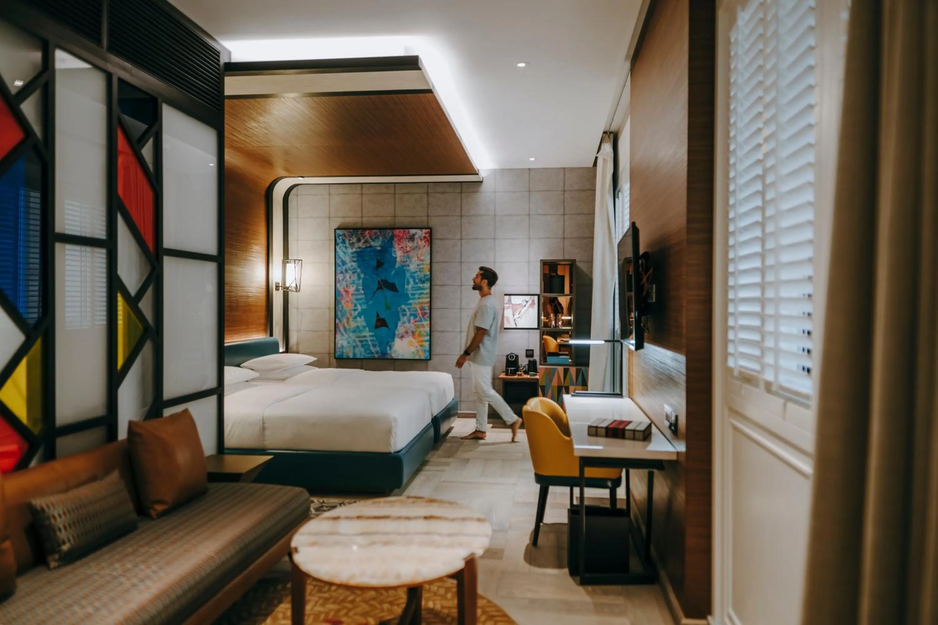 Bedroom, Bed in Andaz Dubai The Palm, By Hyatt