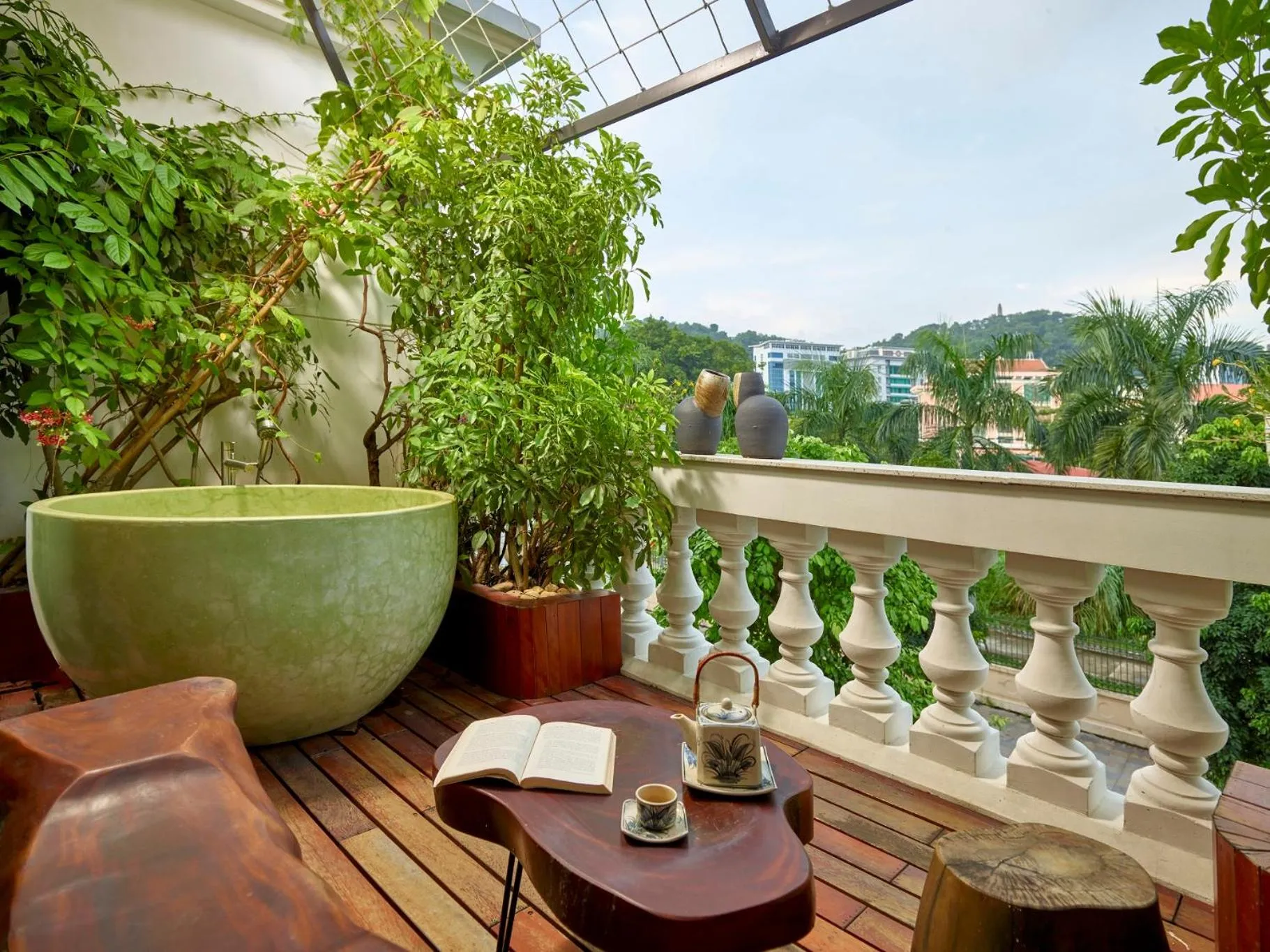 Patio in Draha Halong Hotel - Serenity, Charm and Nature - Preferred by Western Travelers