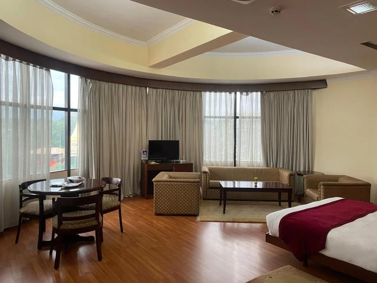 Communal lounge/ TV room, Bed in Airport Hotel Kathmandu - Near Pashupatinath Temple