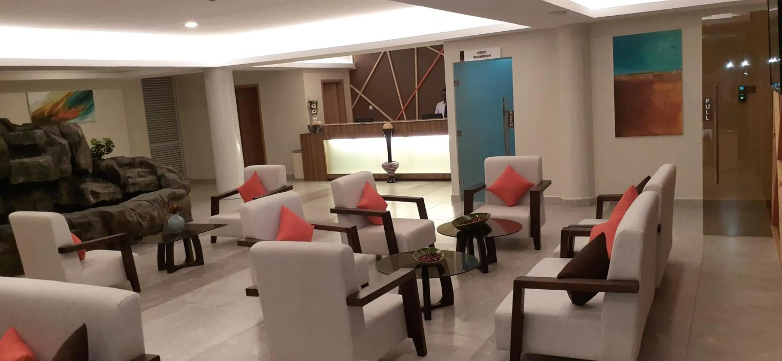 Seating area in PrideInn Plaza Nairobi Airport
