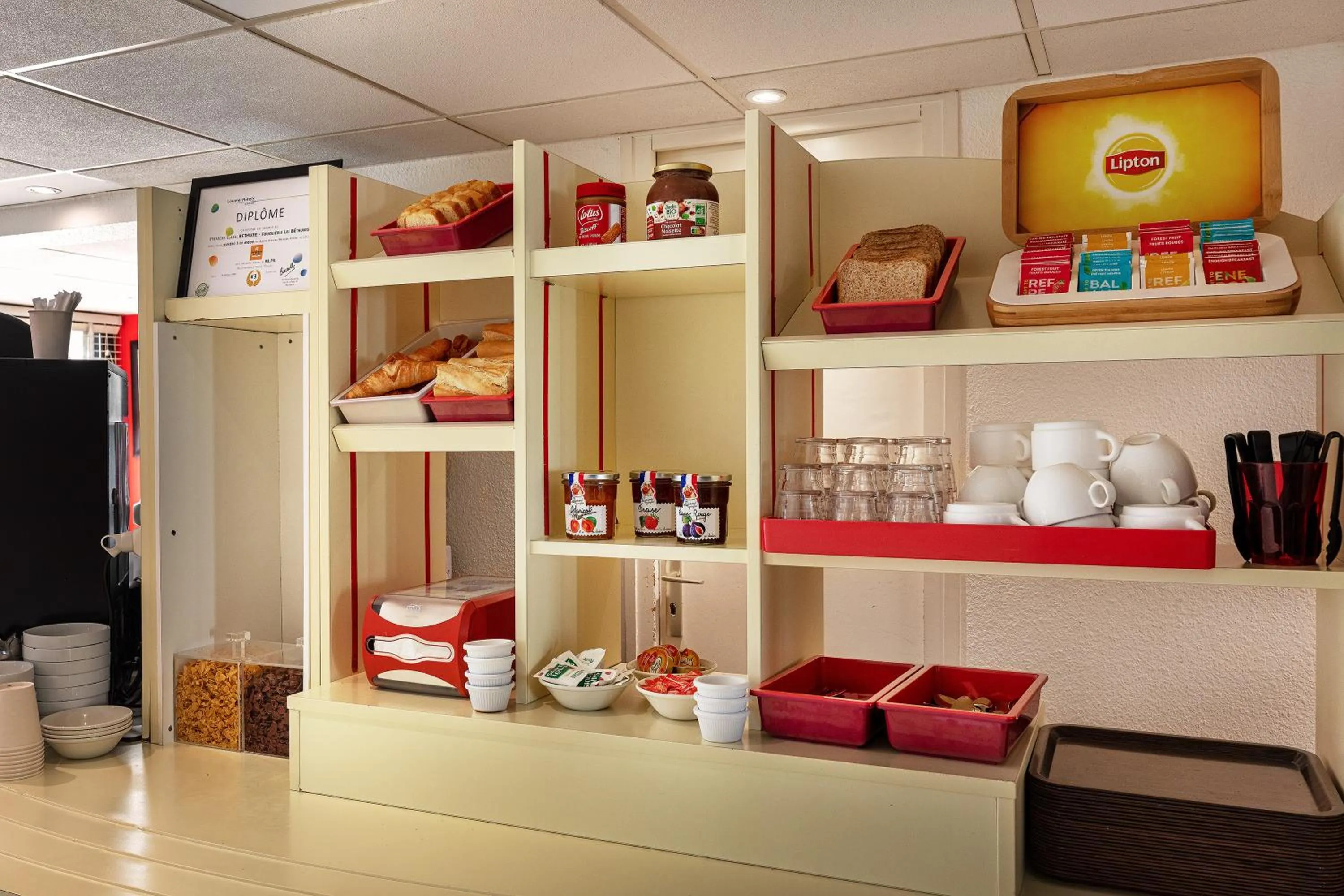 Continental breakfast in Premiere Classe Bethune