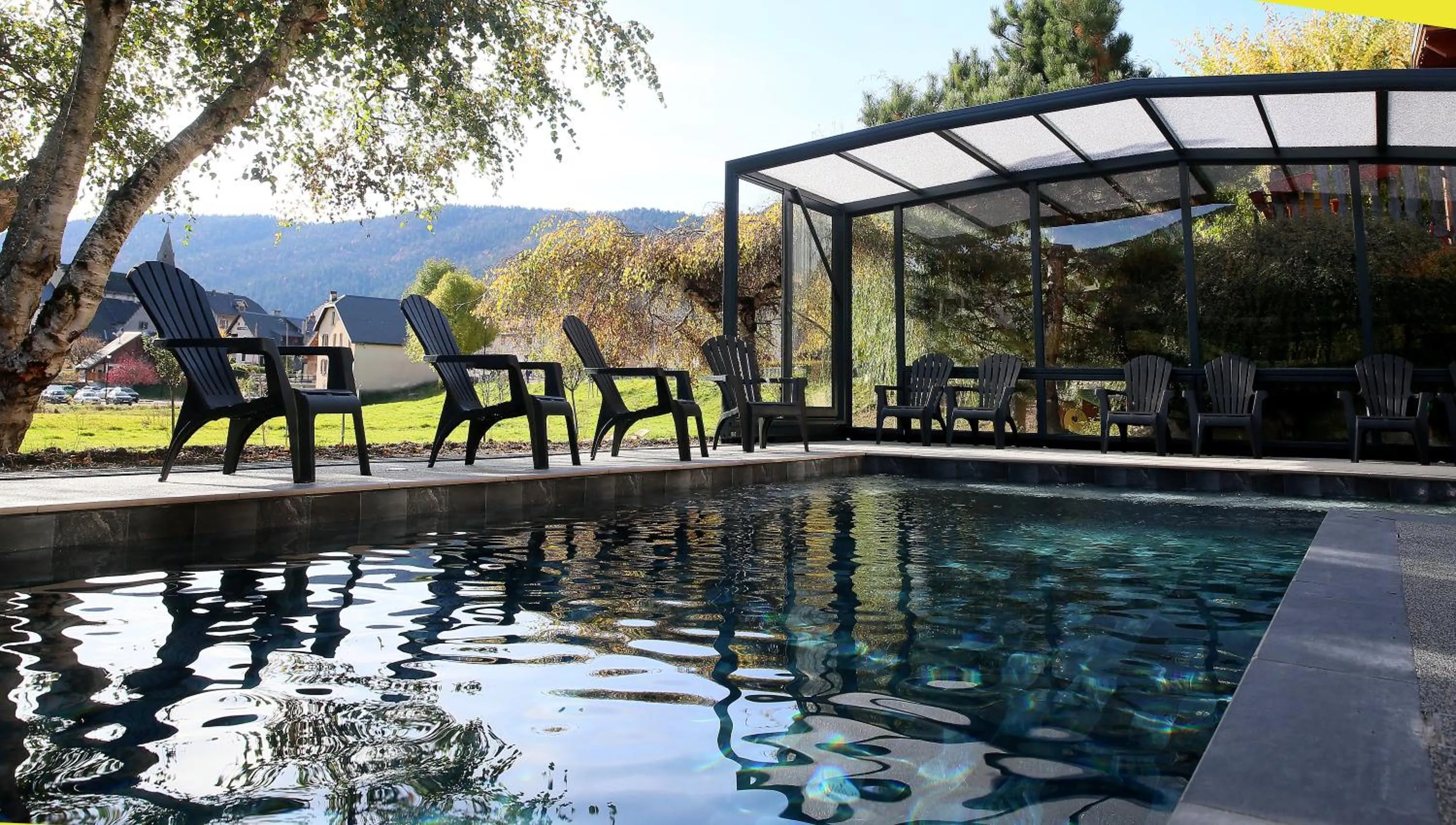 Swimming pool in Hôtel Restaurant La Buffe
