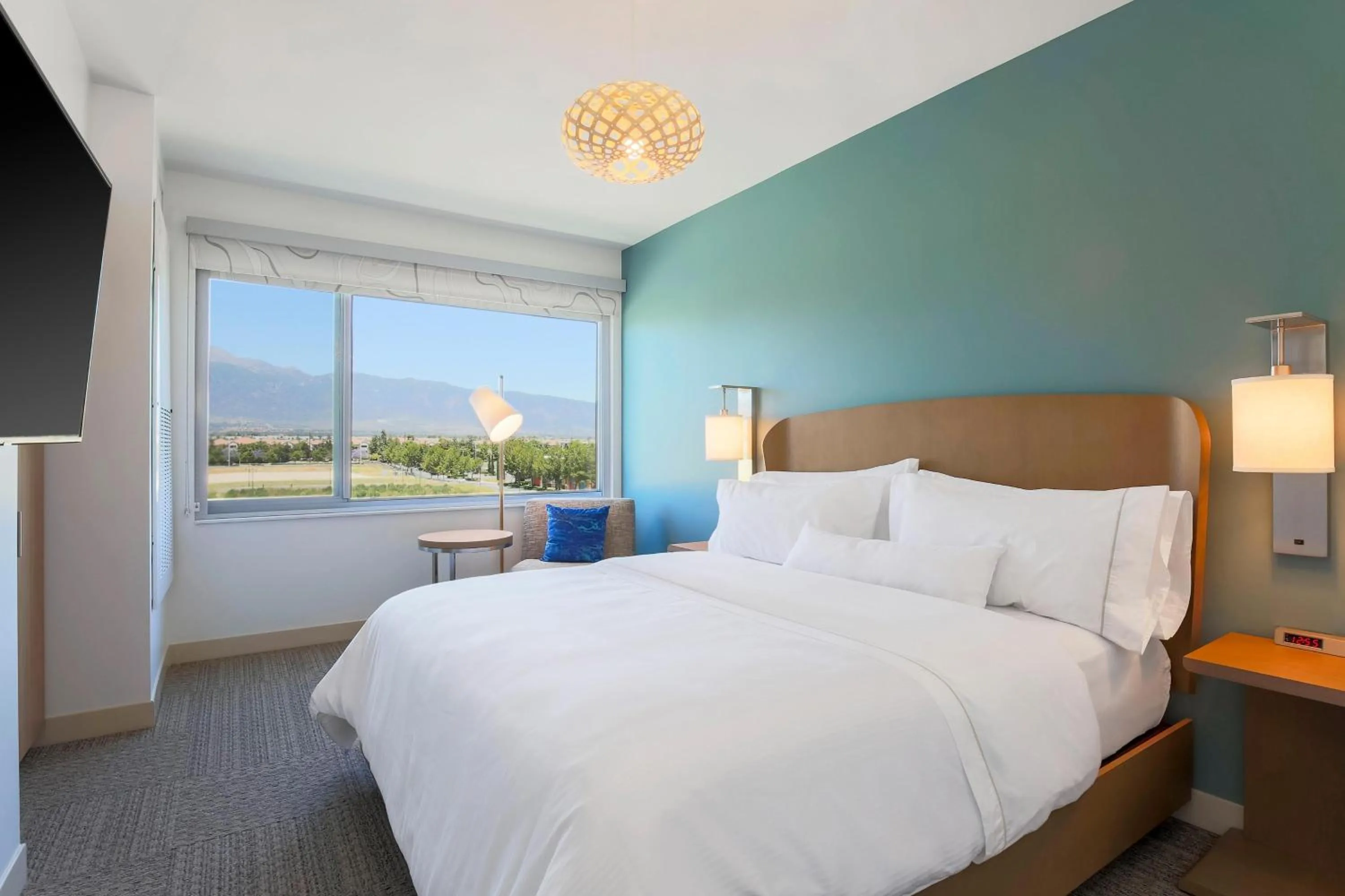 Bedroom, Bed in Element Ontario Rancho Cucamonga