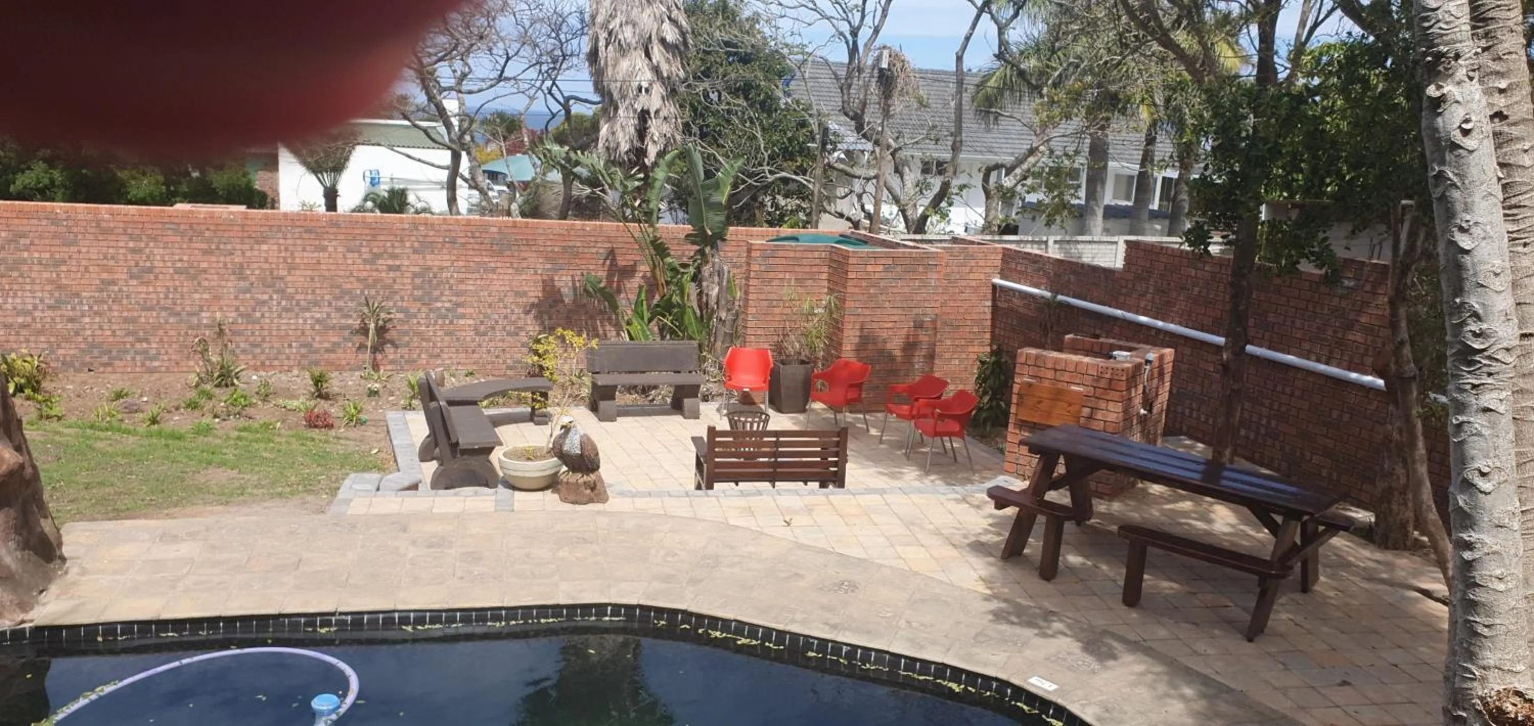 Swimming pool in Bon A Vie Self-catering and b&b Gonubie Full Solar Power, no load shedding!