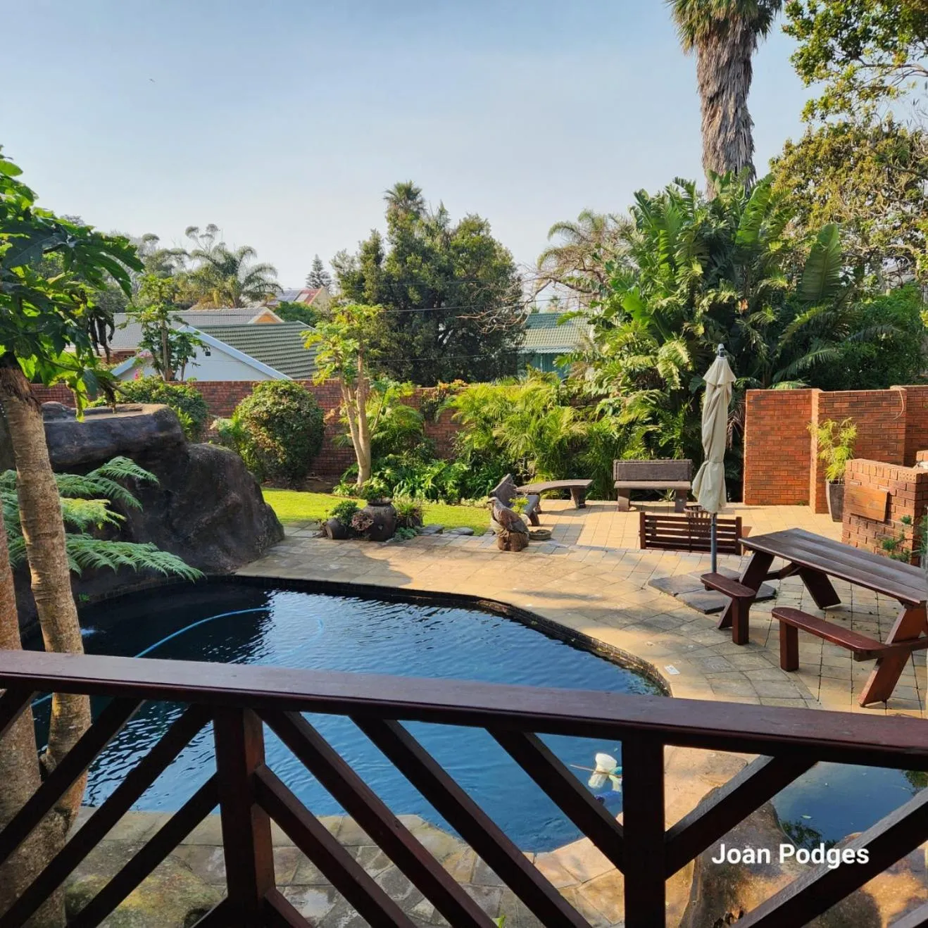 Balcony/Terrace in Bon A Vie Self-catering and b&b Gonubie Full Solar Power, no load shedding!