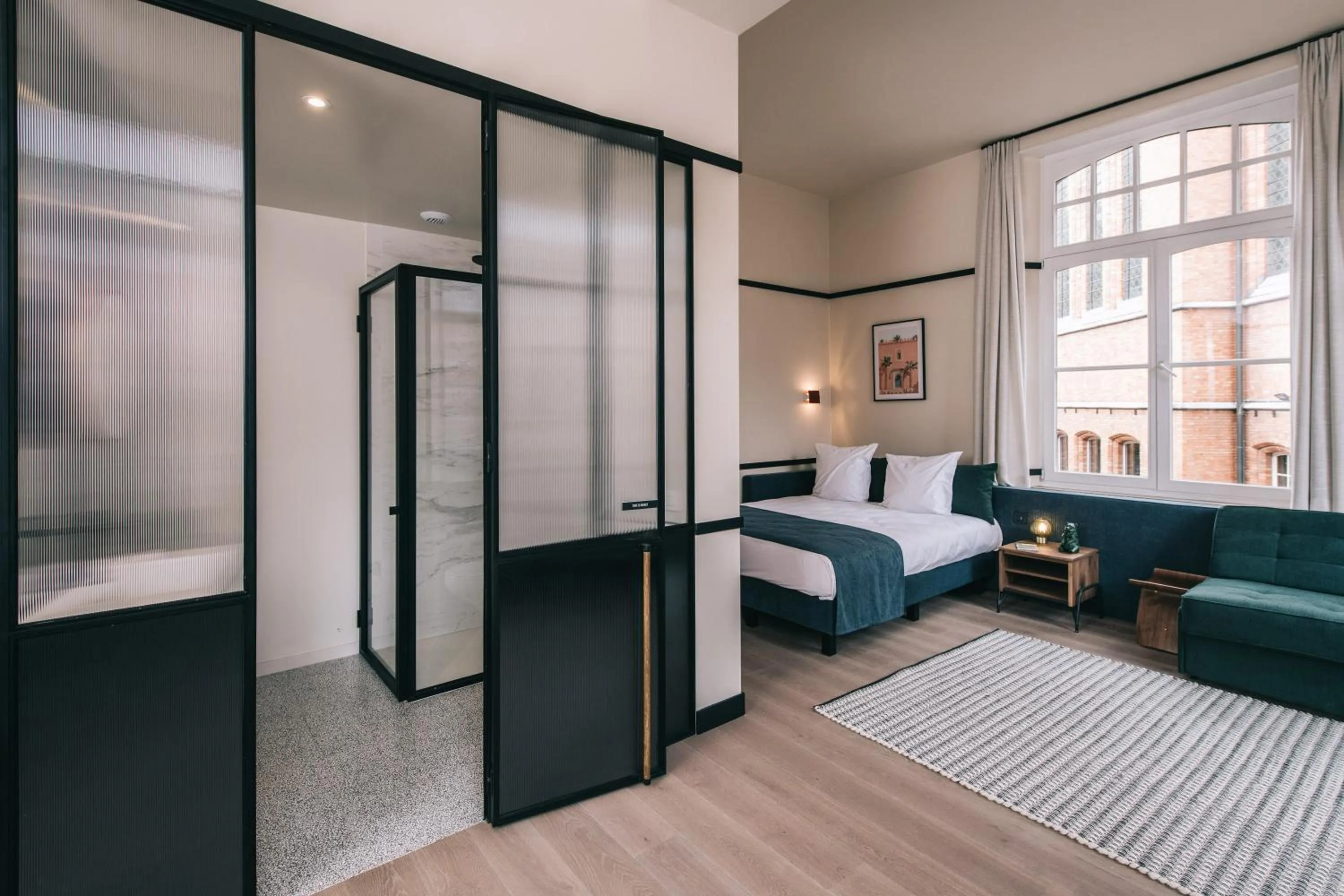 Bed in Getaway Studios Gent