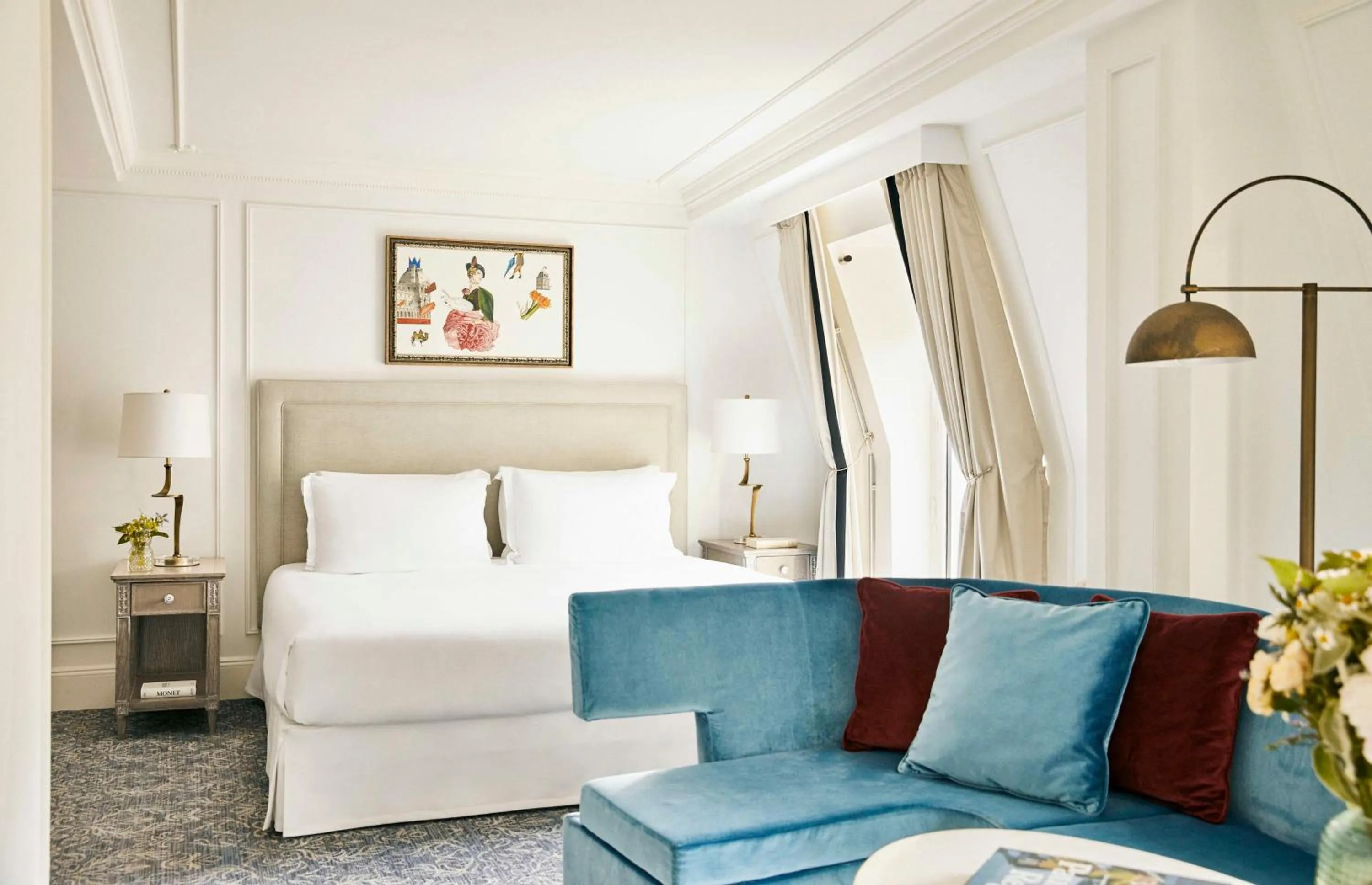Photo of the whole room, Bed in Hôtel du Louvre, in The Unbound Collection by Hyatt